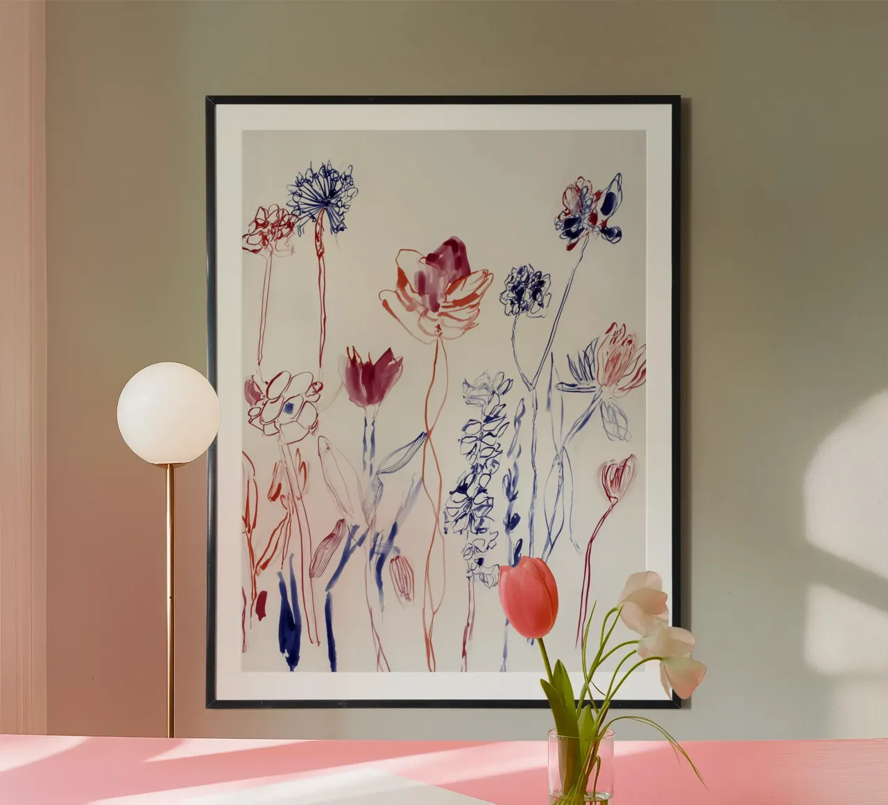 Studi a fogli mobili poster con telaio in plastica da Sophia Calder Studio