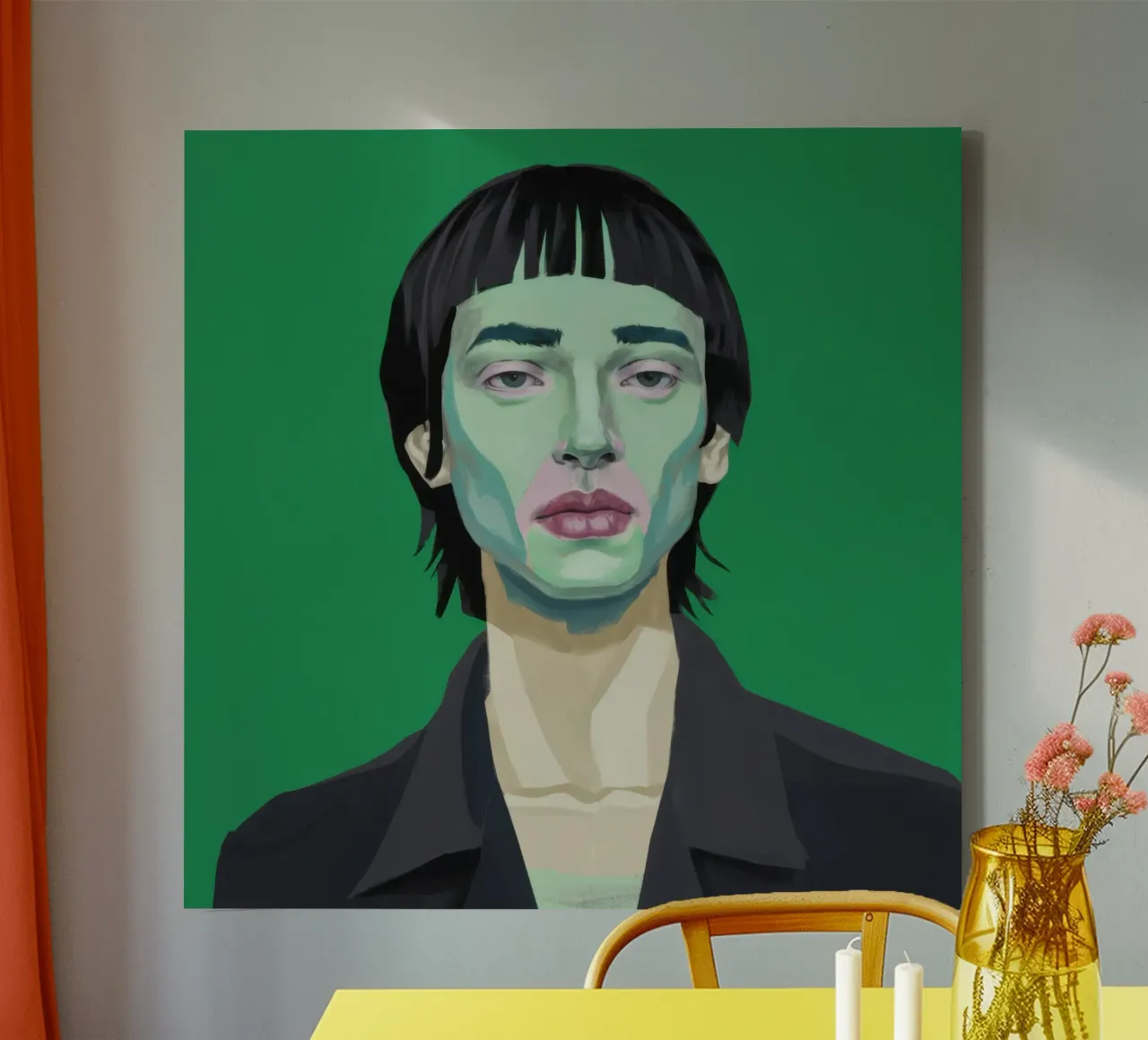 Sguardo verde intenso tela con Cornice a cassetta da Irish Strokes
