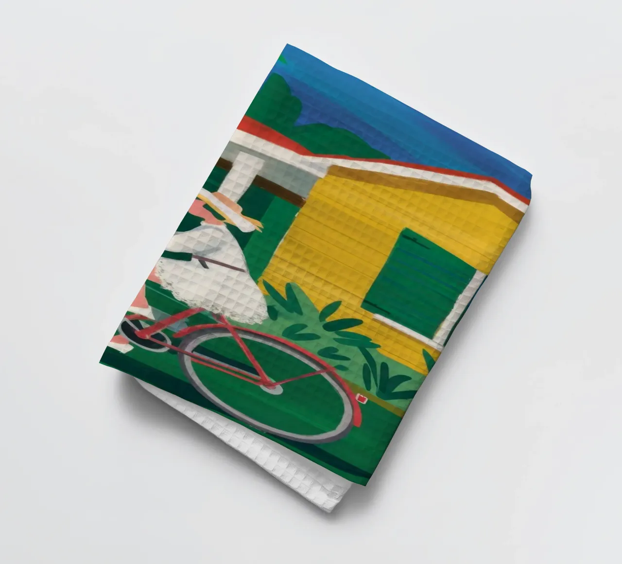 Cycliste de la Maison Jaune torchon de Trace Brush