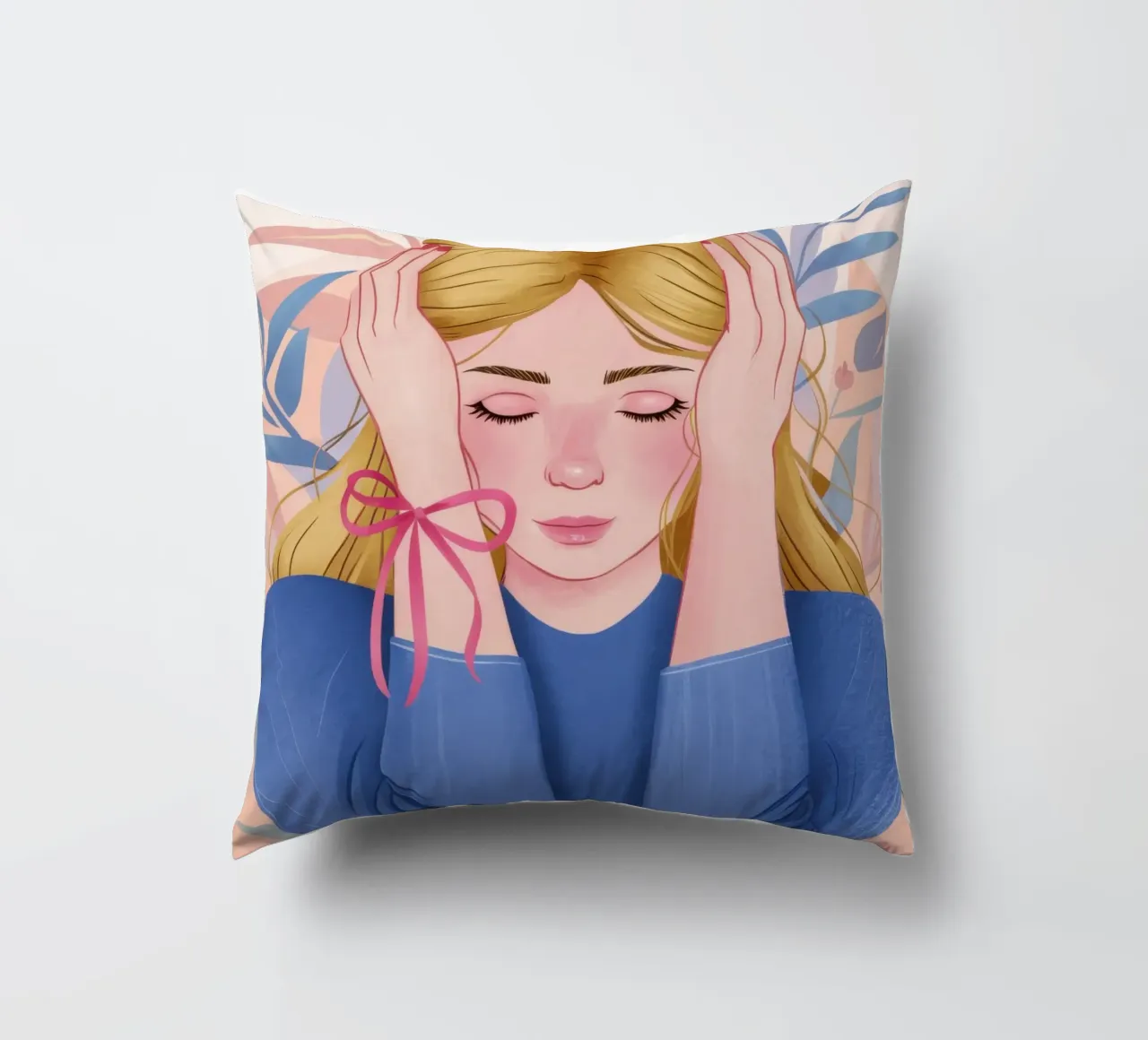 Momento blu introspettivo cuscino da Selene Shade