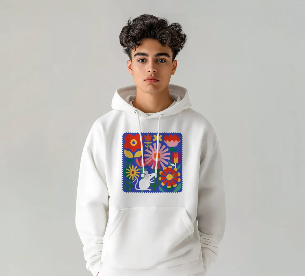 Topo in fiore felpa con cappuccio da Gaia Viesta