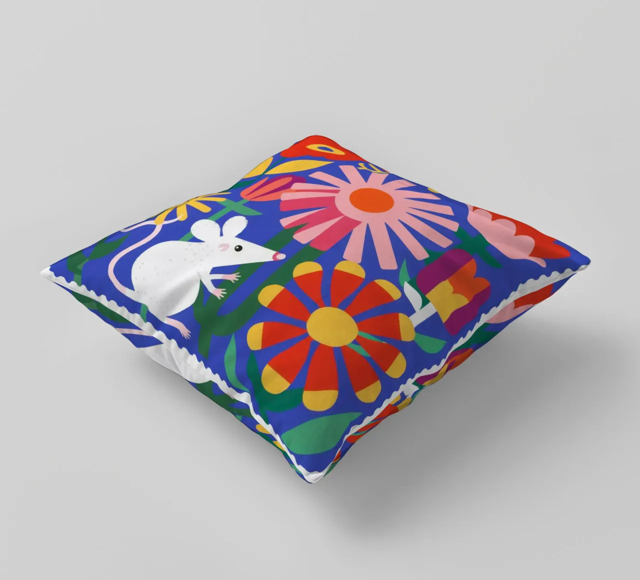 Topo in fiore cuscino da Gaia Viesta