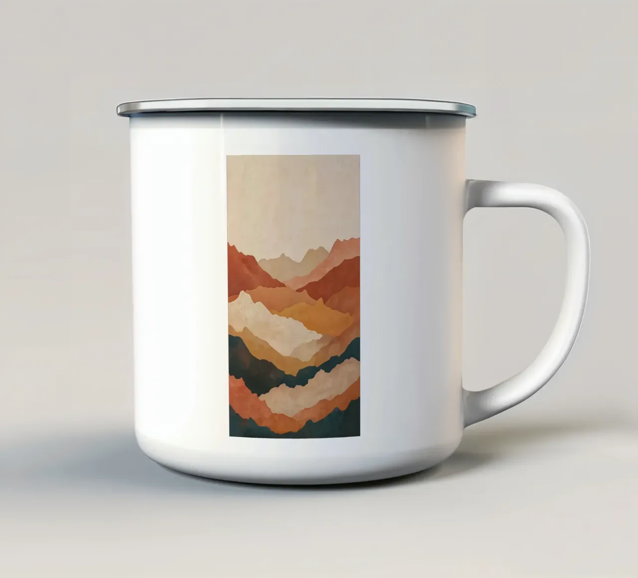 Minimalistisch Abstract Berglandschap Digitale Kunstprint emaille mok van Artistic-shop