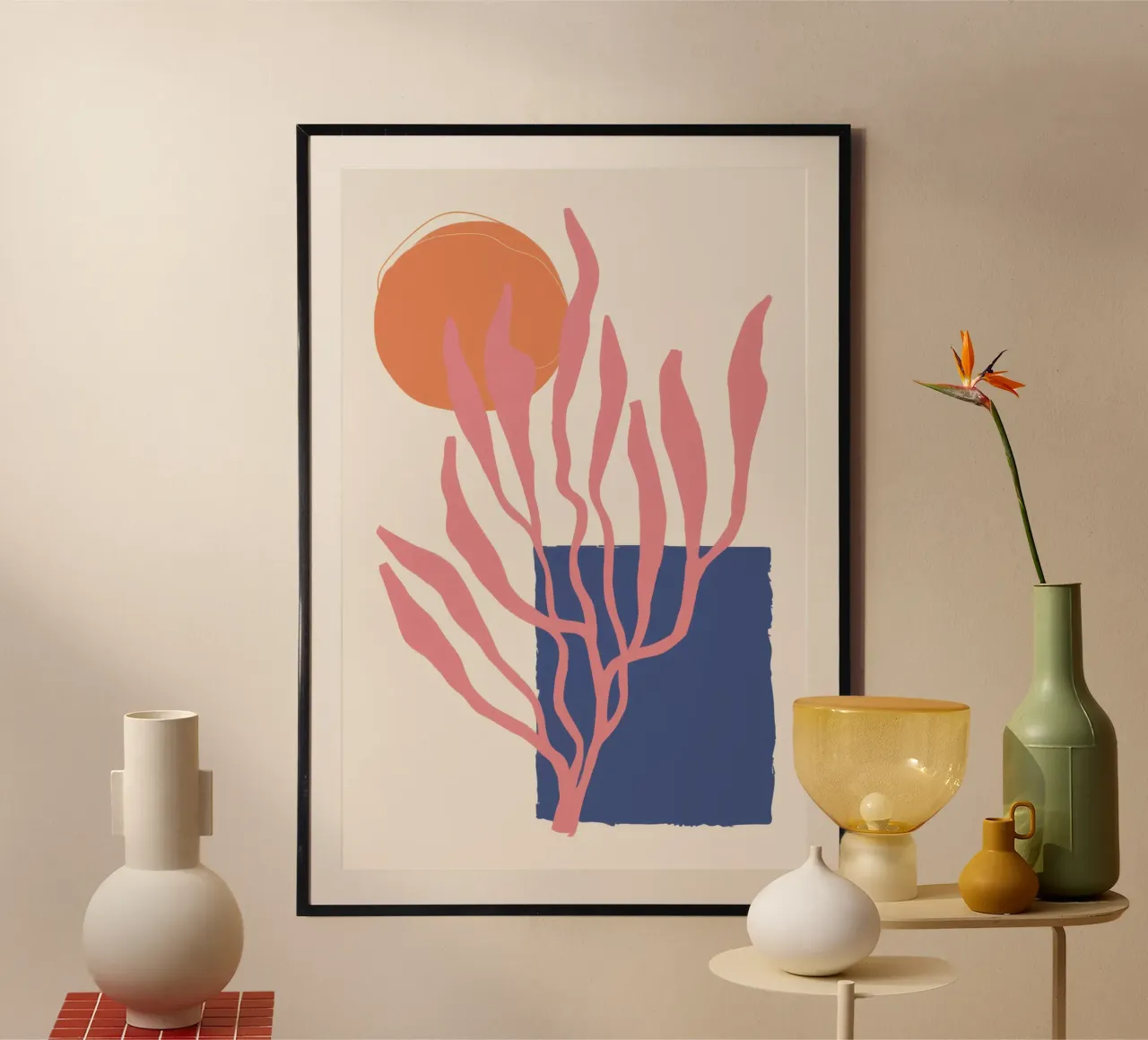 Sole della barriera corallina poster con telaio in alluminio da Luna Aura