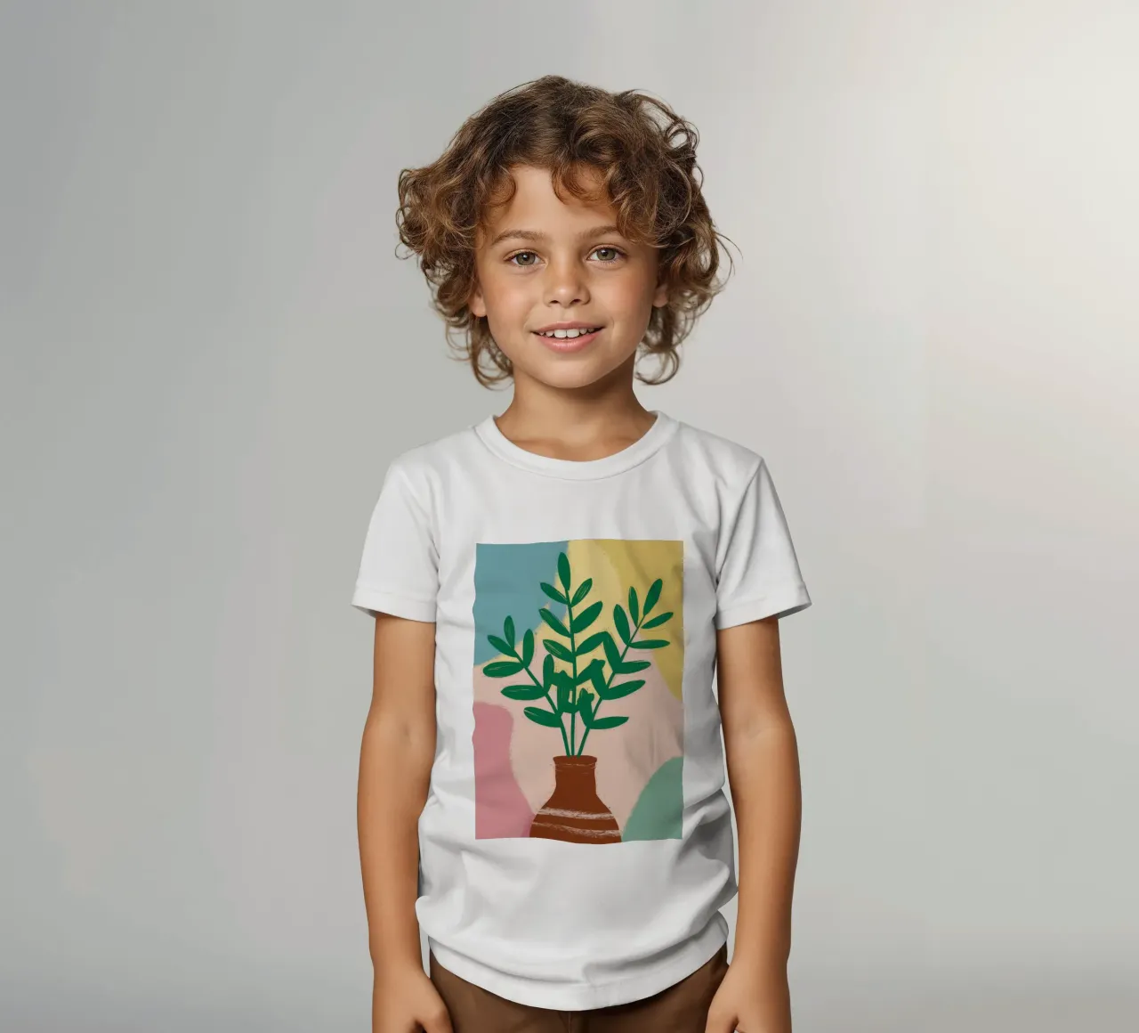 Verde semplice in vaso t-shirt bambini da Irish Strokes