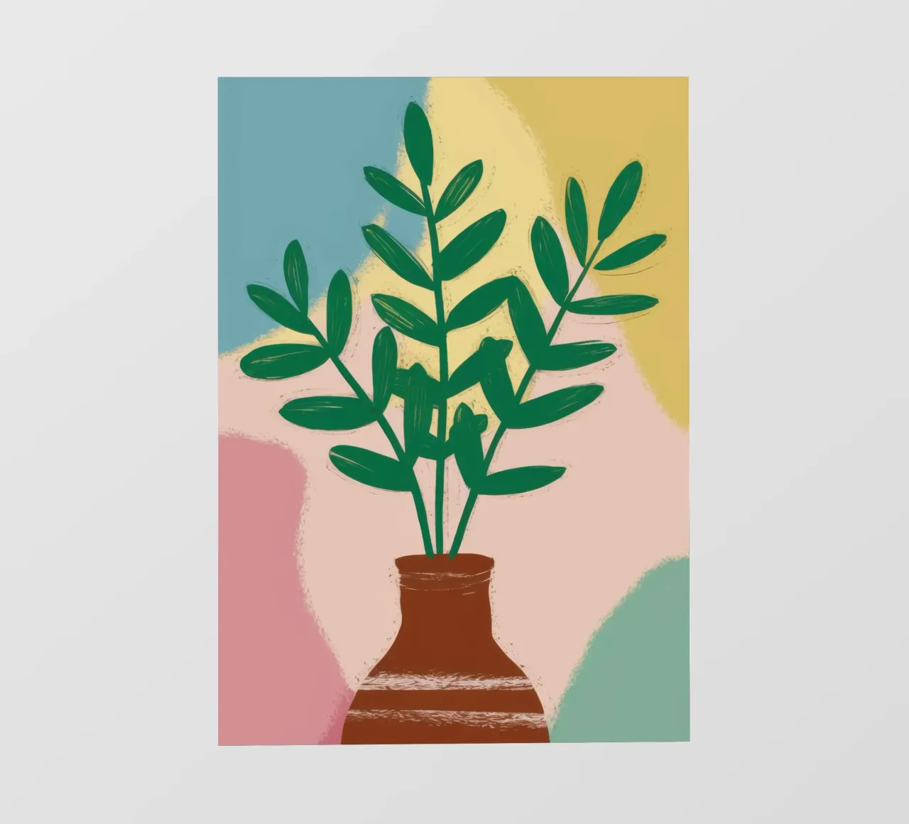 Verde semplice in vaso telo in pvc da Irish Strokes