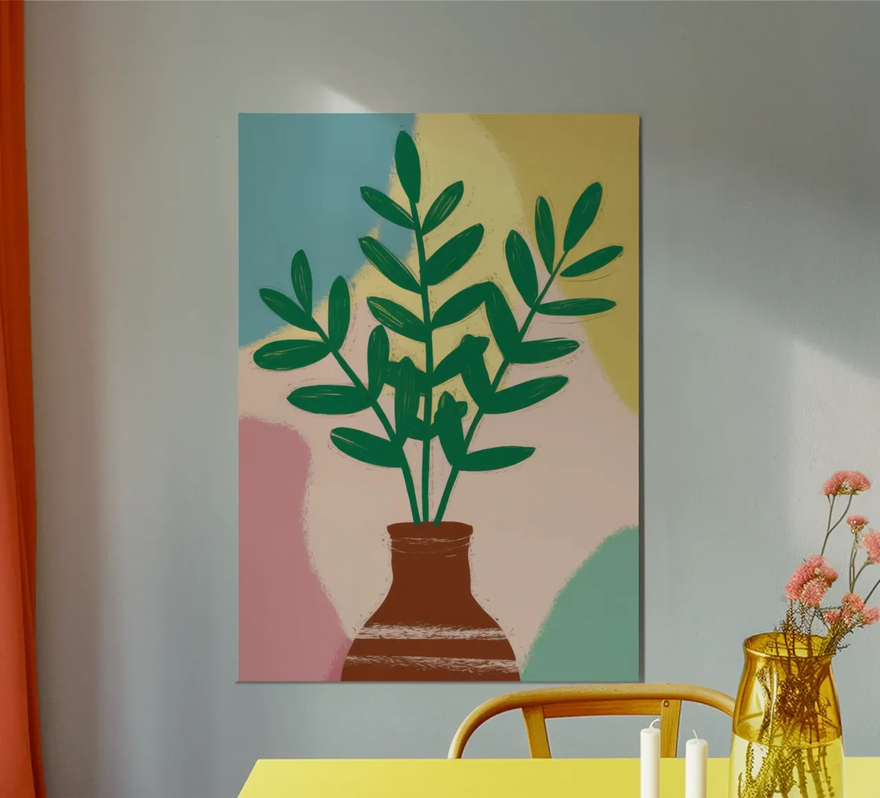 Verde semplice in vaso alluminio dibond da Irish Strokes