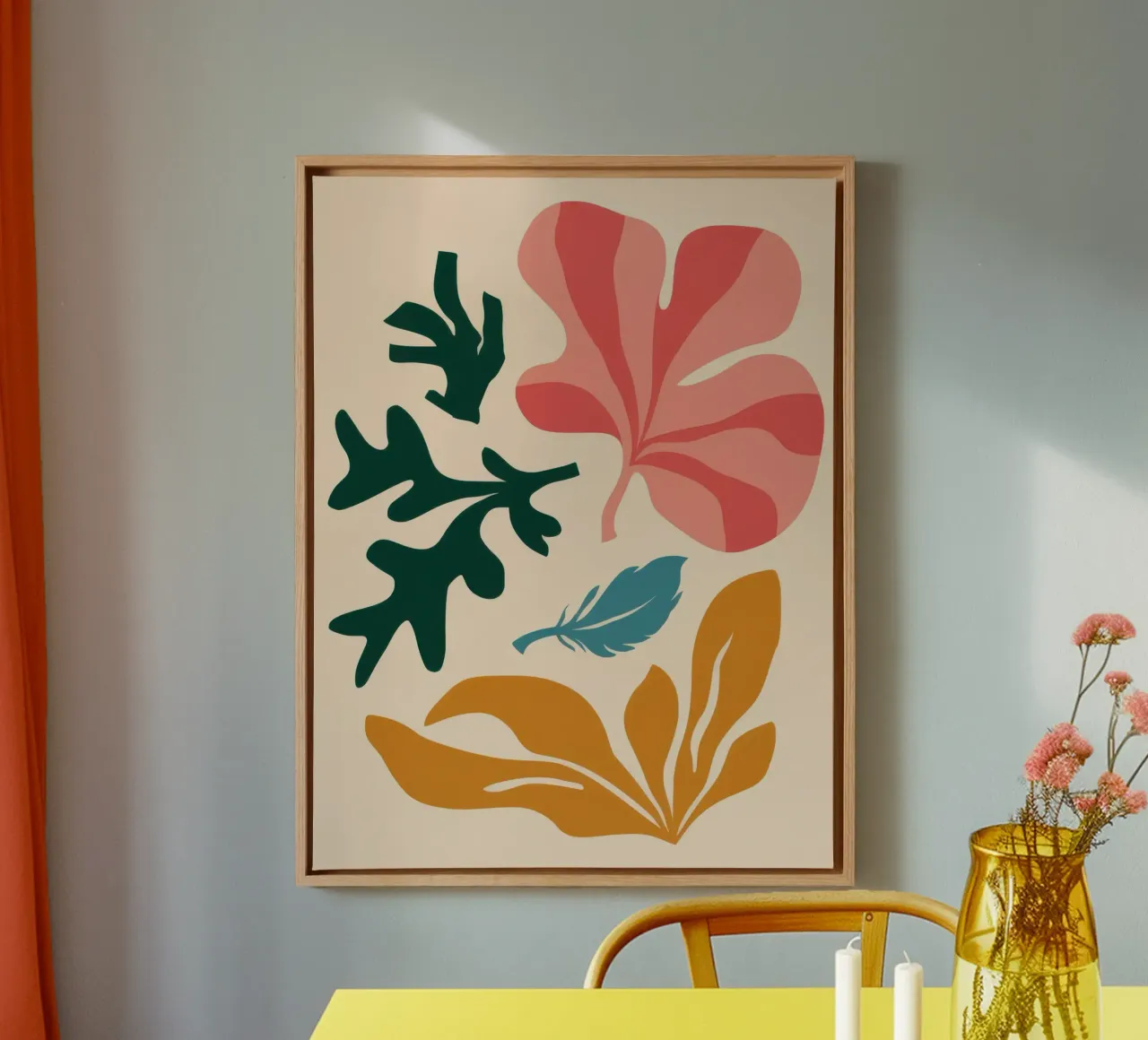 Danza botanica pastello tela con Cornice a cassetta da Selene Shade