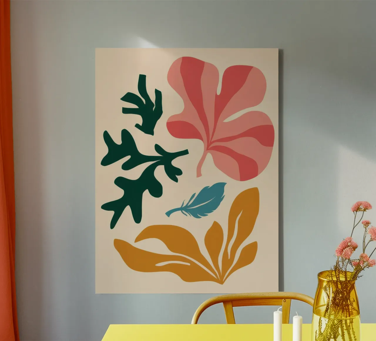 Danza botanica pastello tela con Cornice a cassetta da Selene Shade