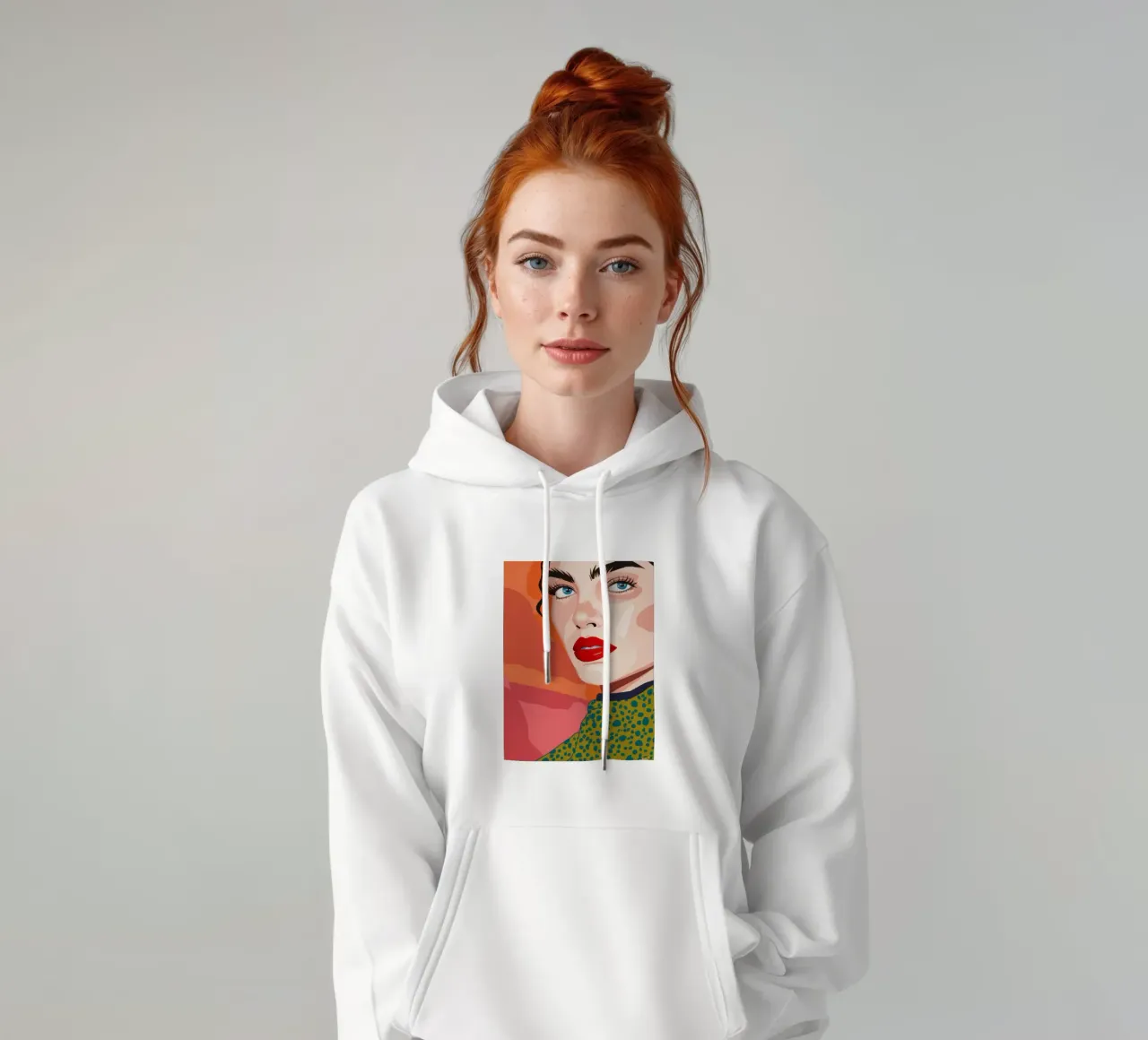 Sguardo intenso di donna felpa con cappuccio da Gaia Viesta