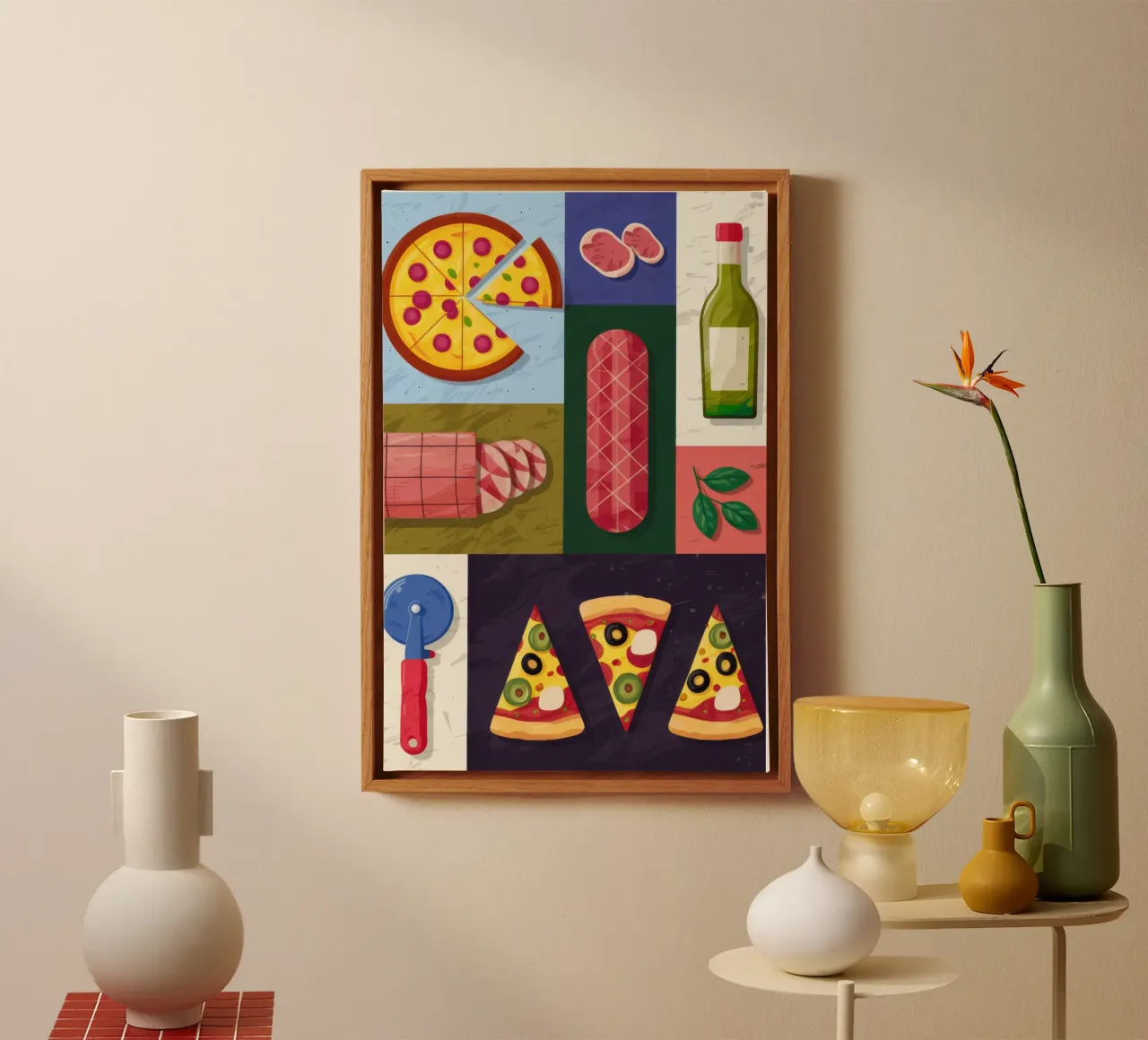 Flatlay Pizzafeest canvas met Baklijst van Luna Aura