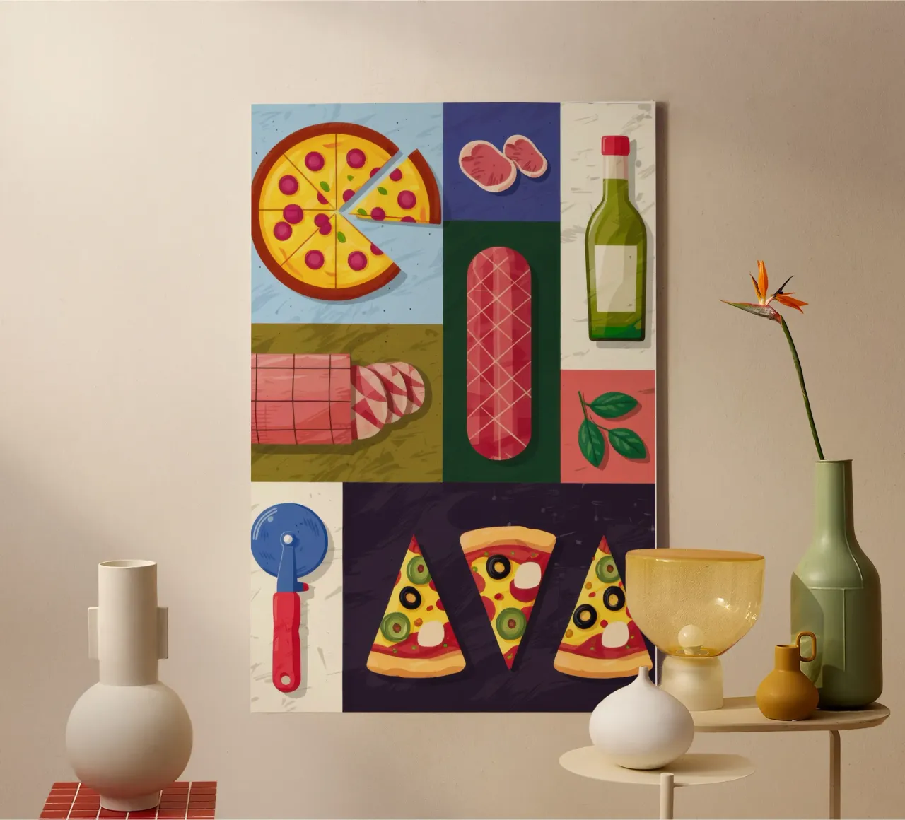 Flatlay Pizzafeest canvas met Baklijst van Luna Aura