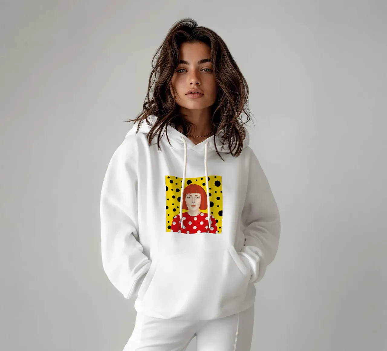Pop Art a pois felpa con cappuccio da Selene Shade