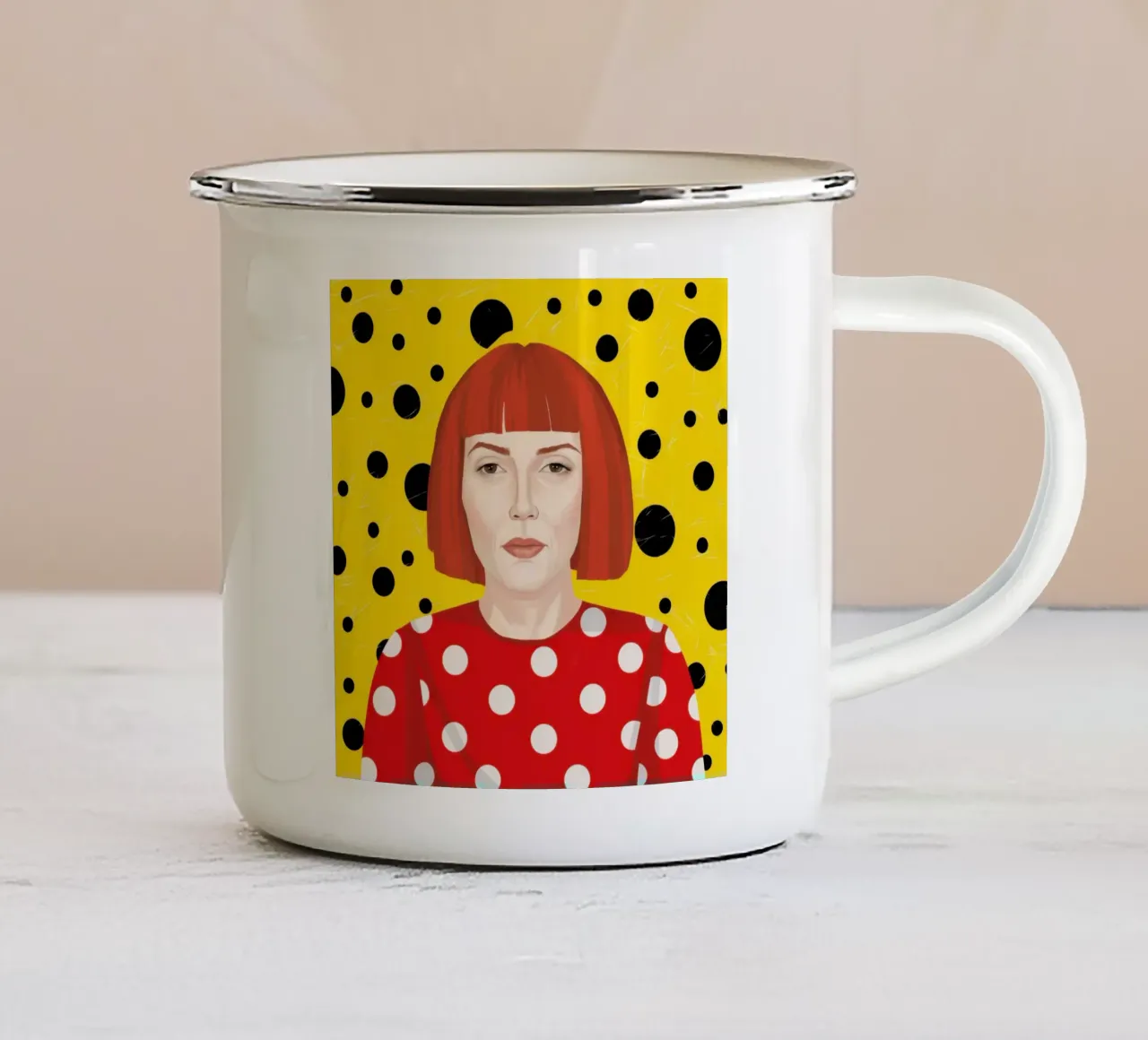 Pop Art a pois tazza in smalto da Selene Shade