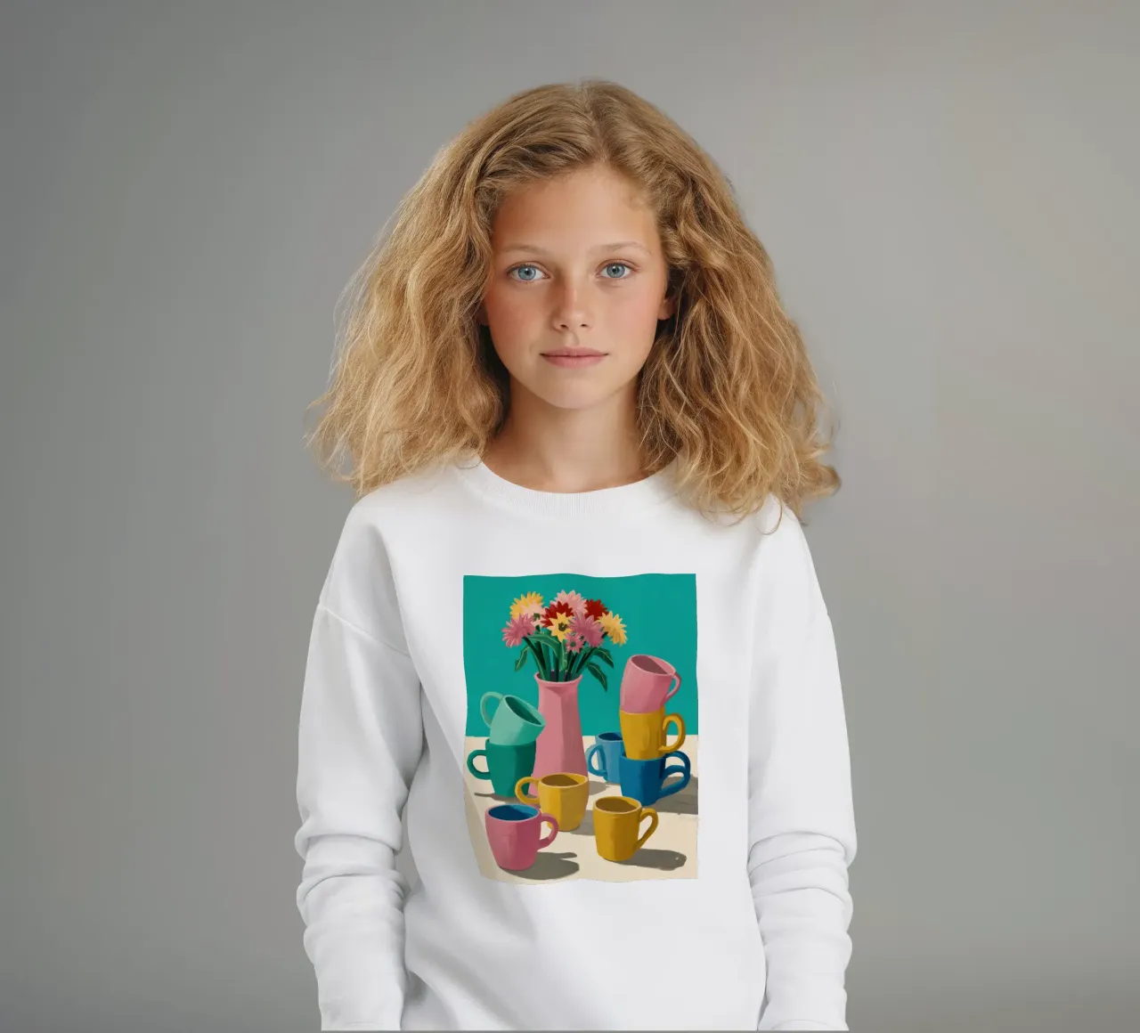 Pila di tazze colorate felpa bambino da Trace Brush
