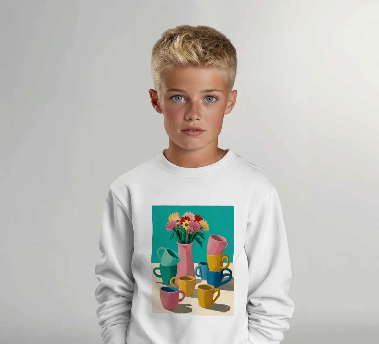 Pila di tazze colorate felpa bambino da Trace Brush