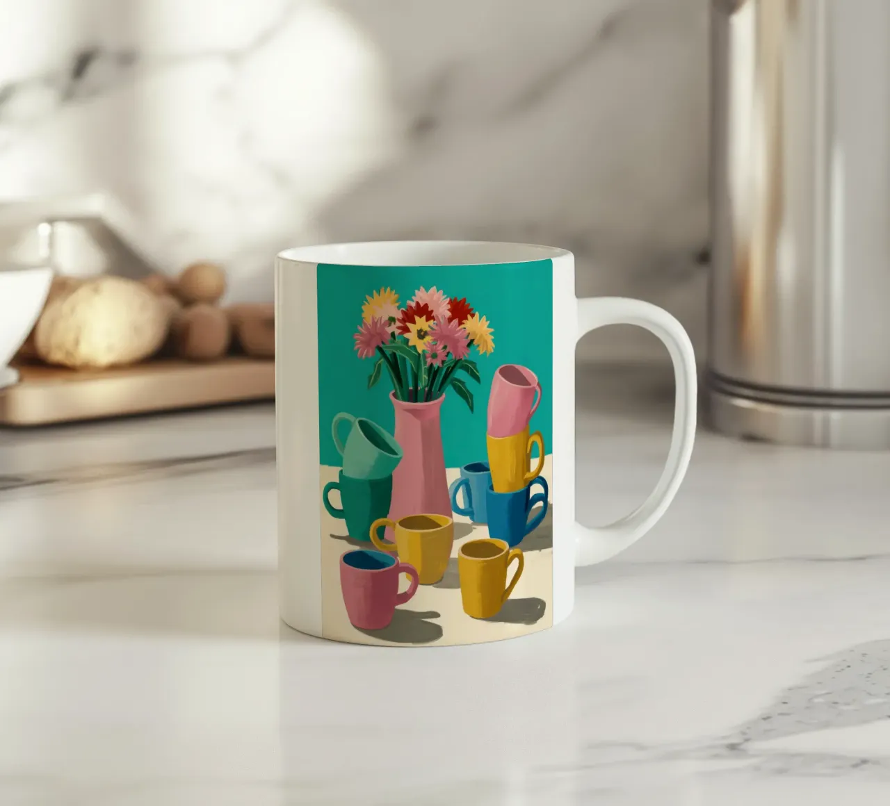 Pila di tazze colorate tazza in ceramica da Trace Brush
