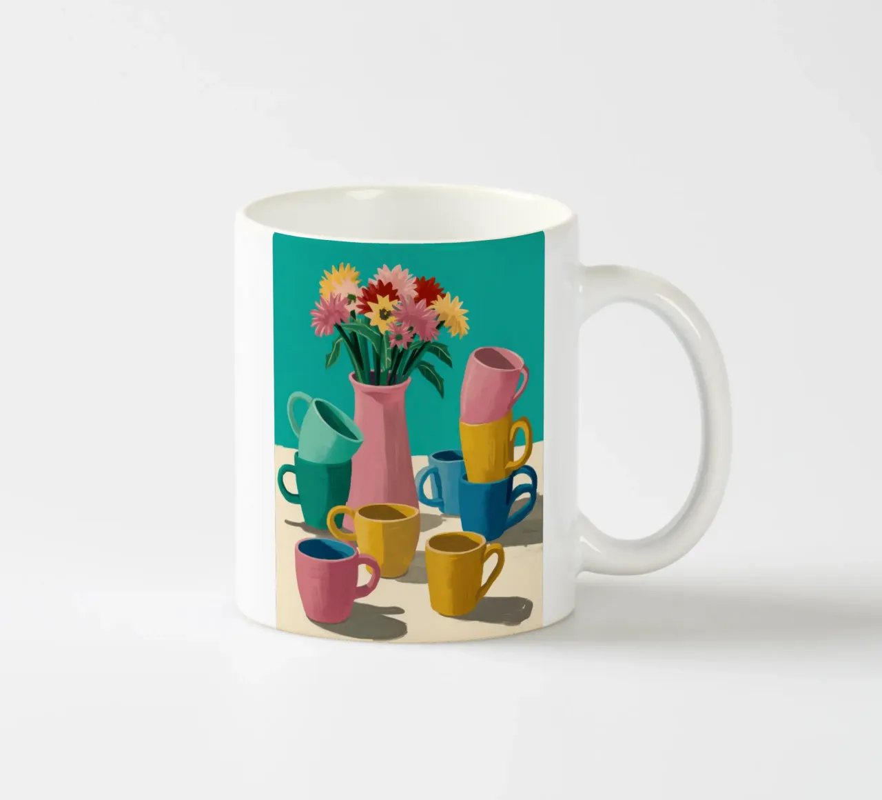 Pila di tazze colorate tazza in ceramica da Trace Brush
