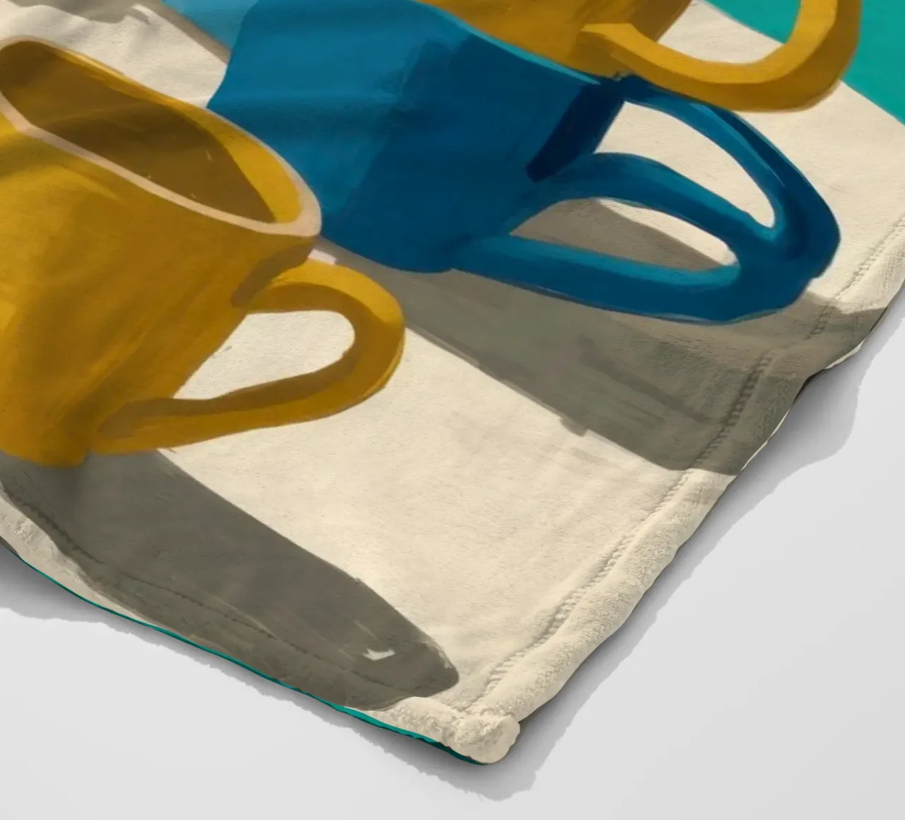 Pila di tazze colorate coperta in pile da Trace Brush