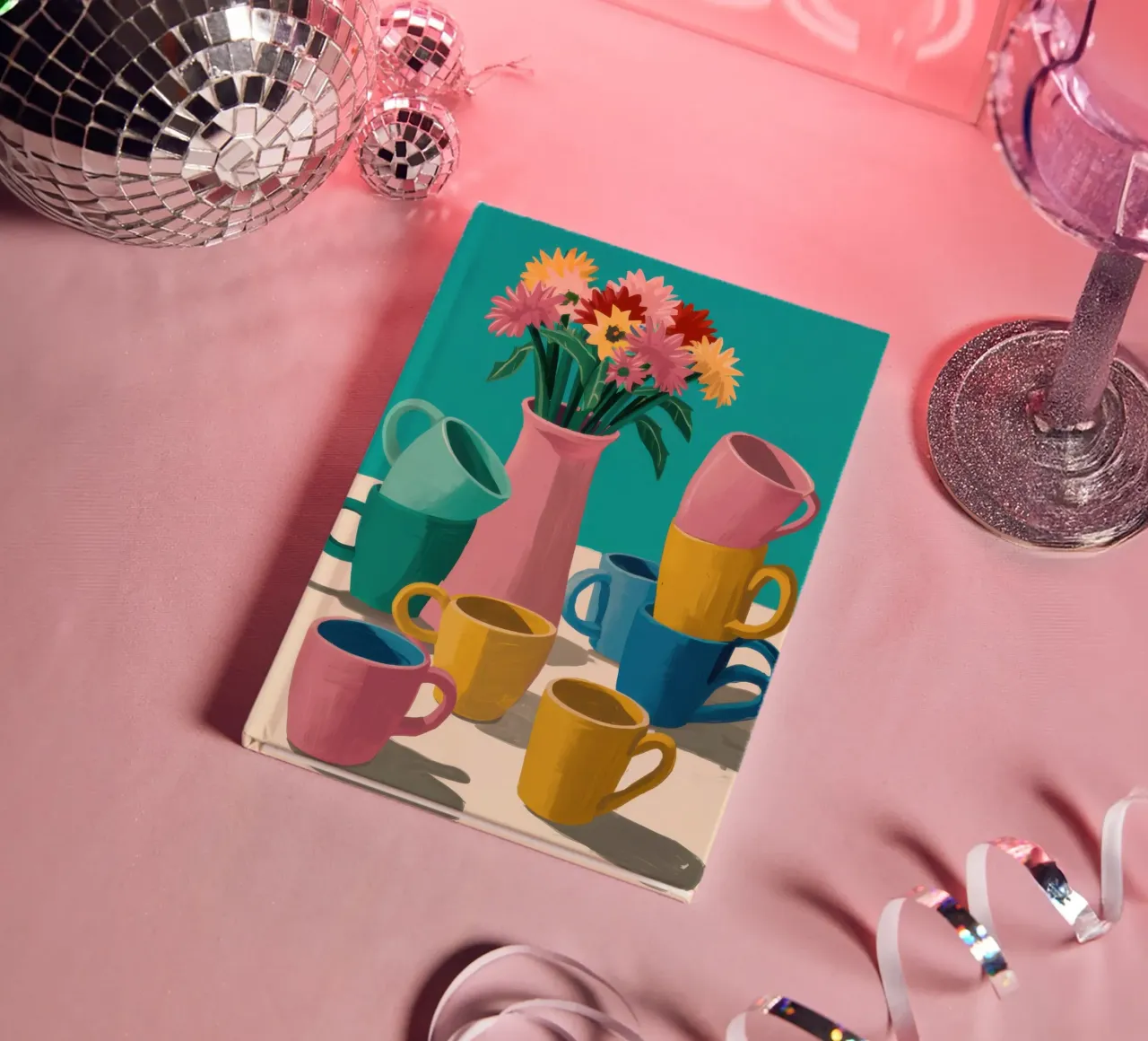 Colorful Mug Stack notebook by Trace Brush
