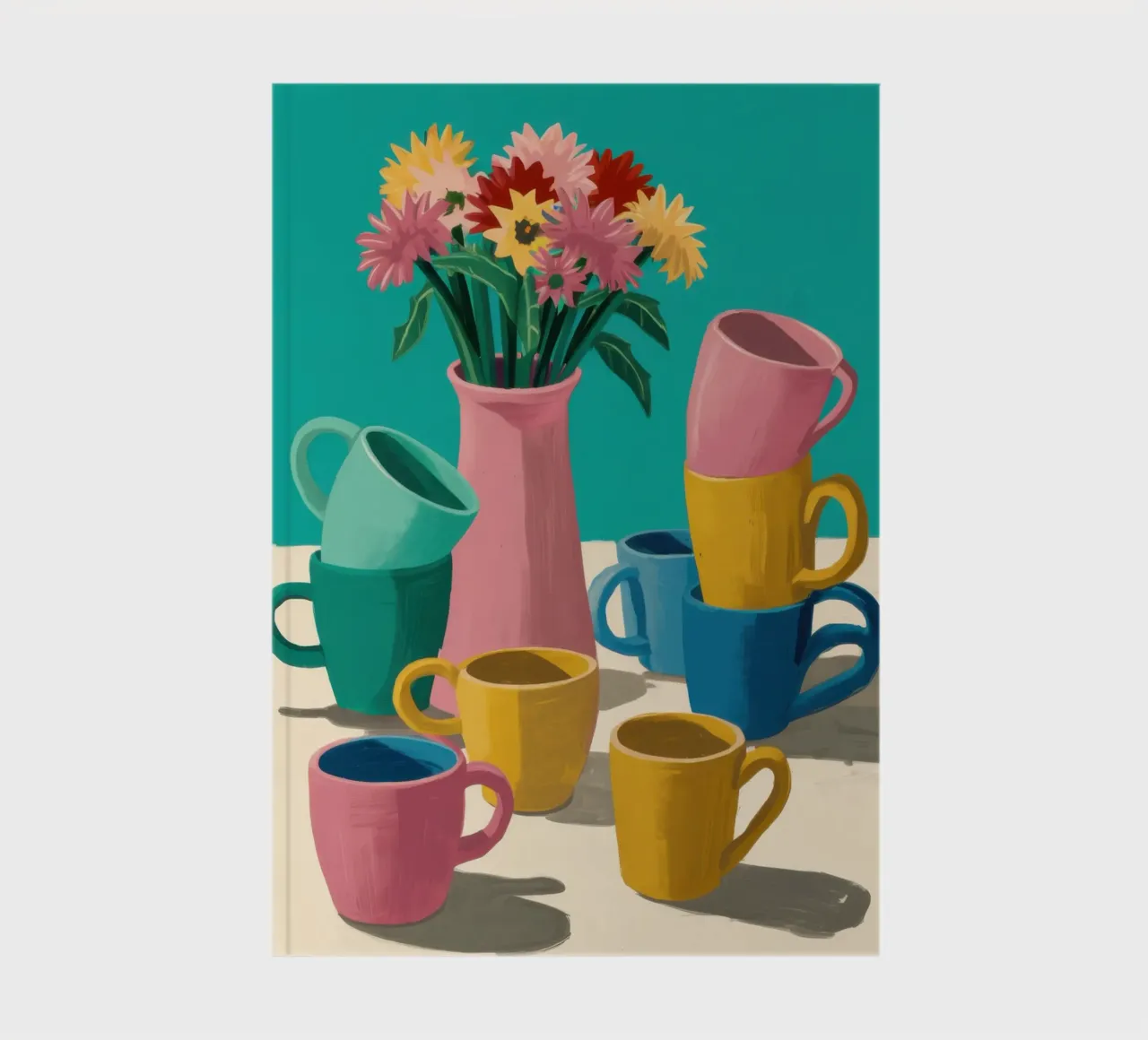 Colorful Mug Stack notebook by Trace Brush