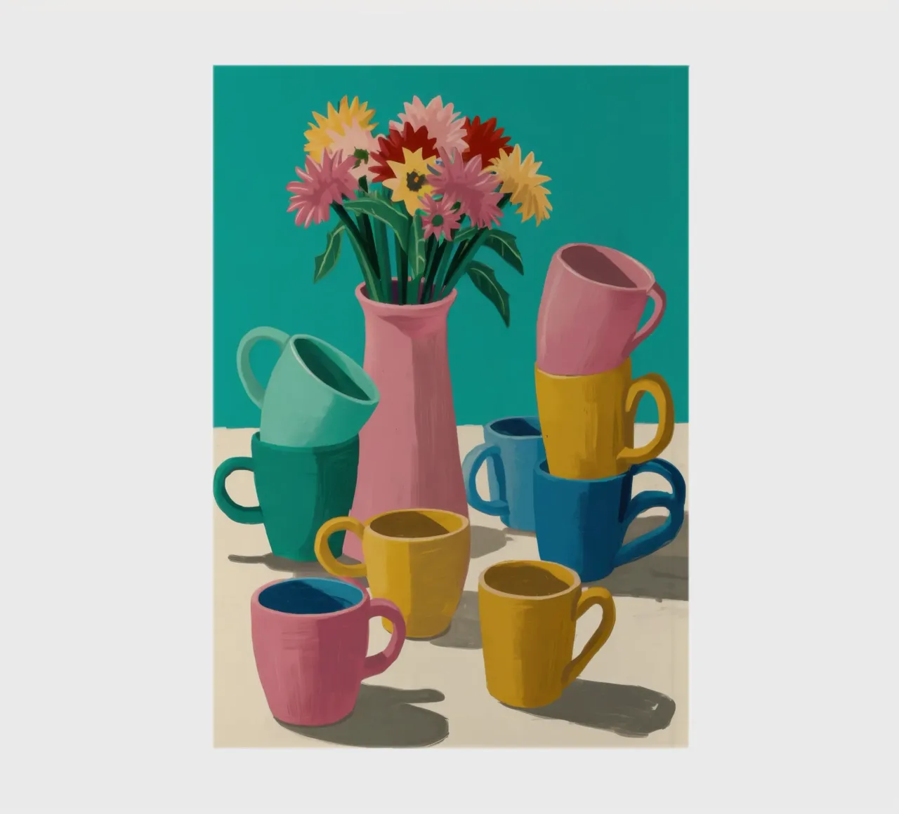 Colorful Mug Stack notebook by Trace Brush