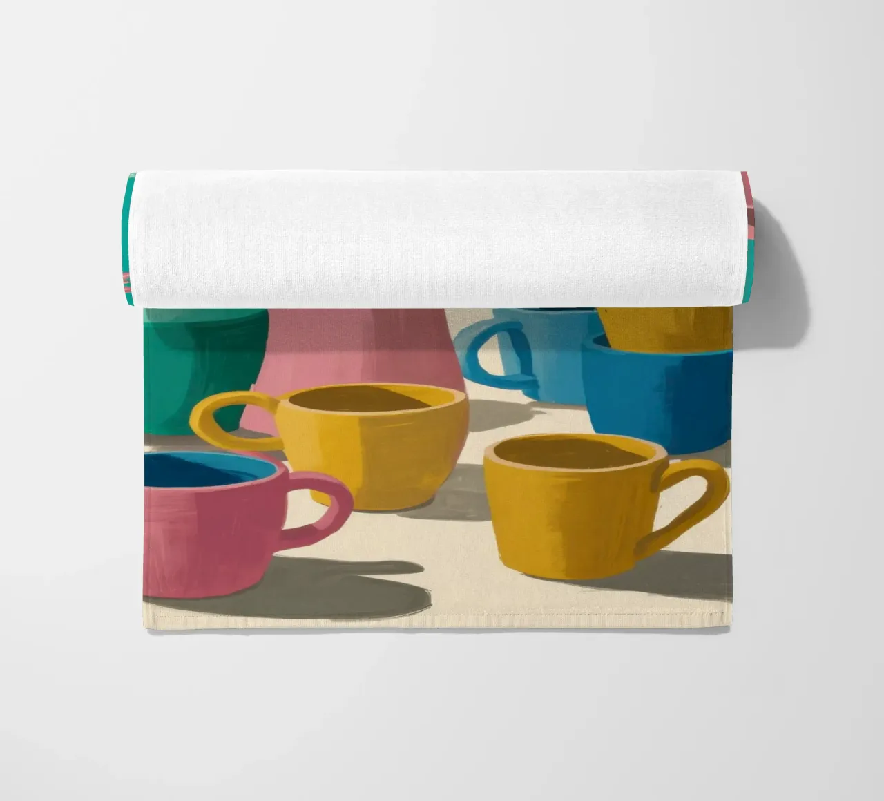 Pila di tazze colorate telo mare da Trace Brush