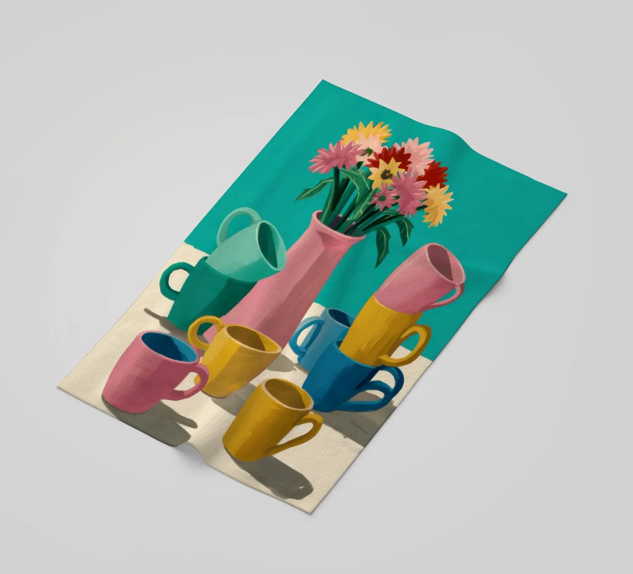 Pila di tazze colorate telo mare da Trace Brush