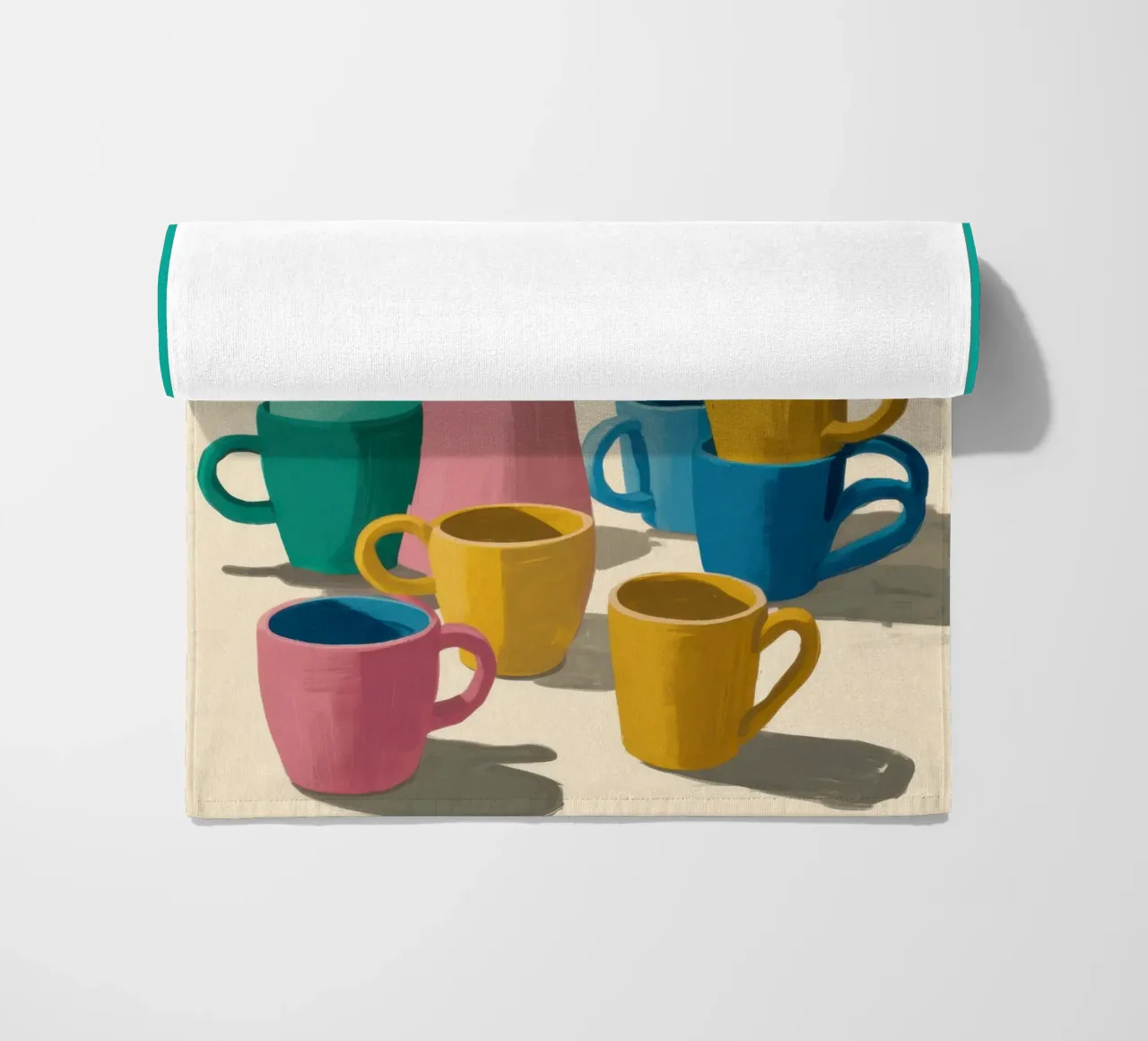Pila di tazze colorate telo mare da Trace Brush