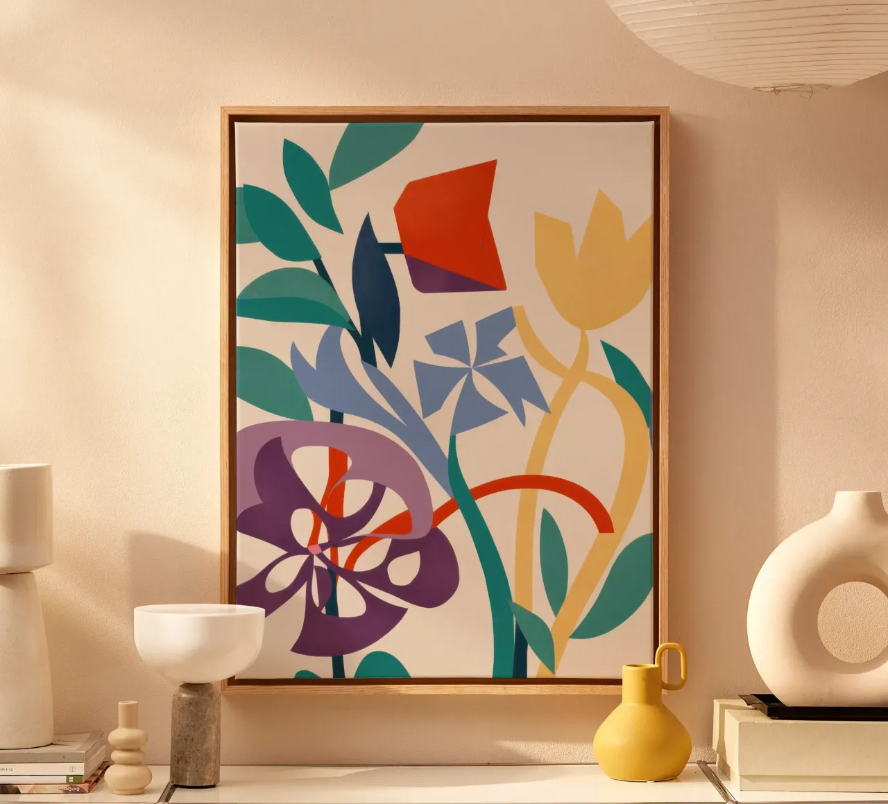 Abstracte tulpentuin canvas met Baklijst van Irish Strokes