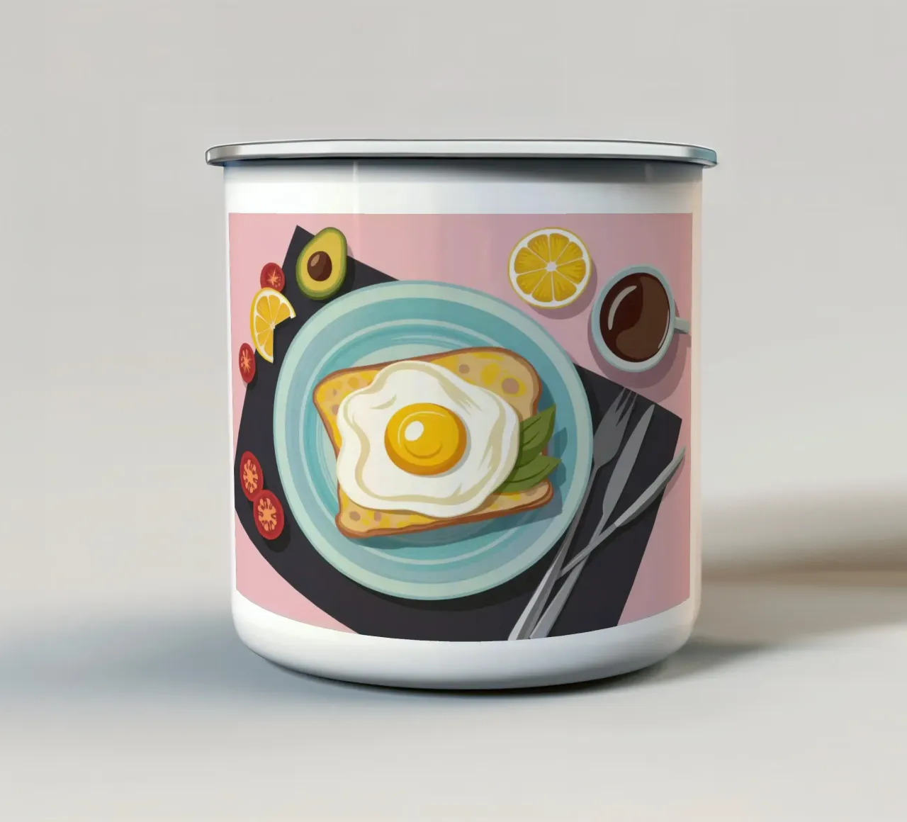 La perfezione del toast all'avocado tazza in smalto da Trace Brush