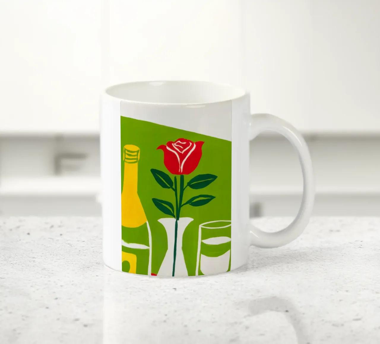 Singola rosa rossa tazza in ceramica da Mark Solaria