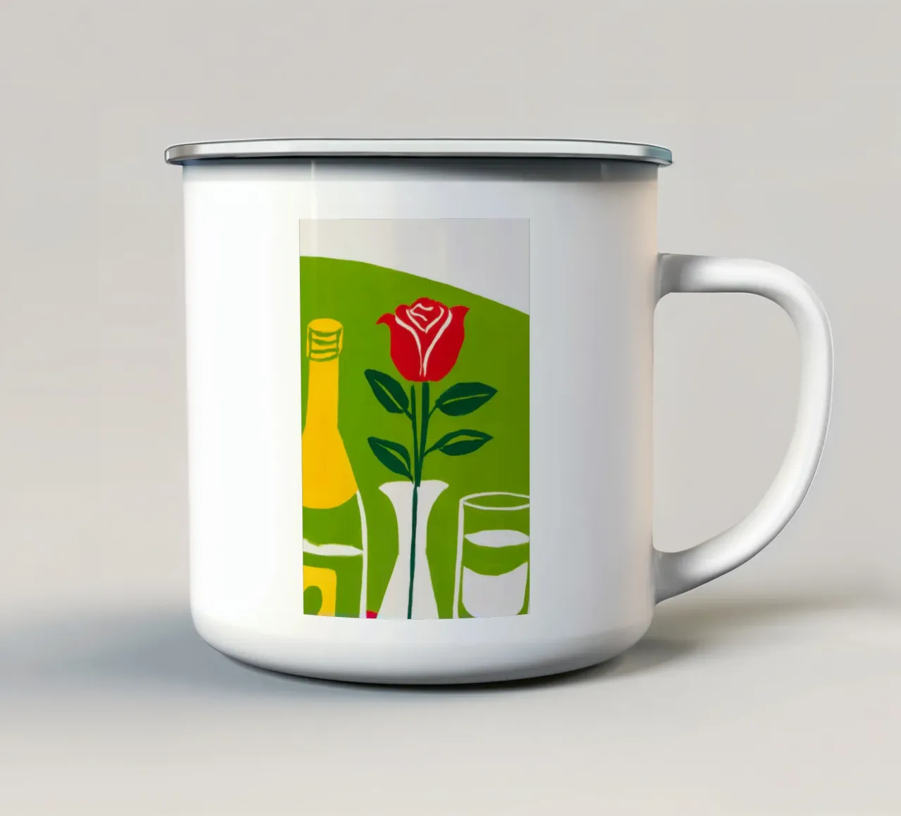 Singola rosa rossa tazza in smalto da Mark Solaria