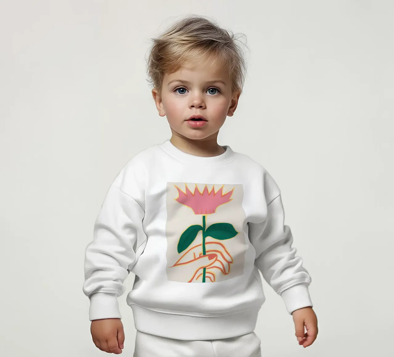 Mano che tiene il fiore felpa neonato da Gaia Viesta