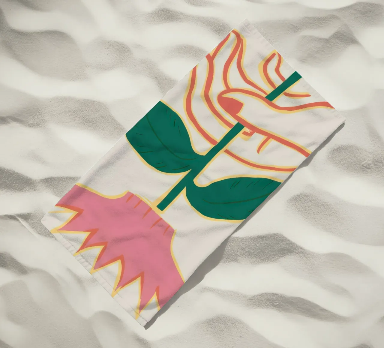 Mano che tiene il fiore telo mare da Gaia Viesta