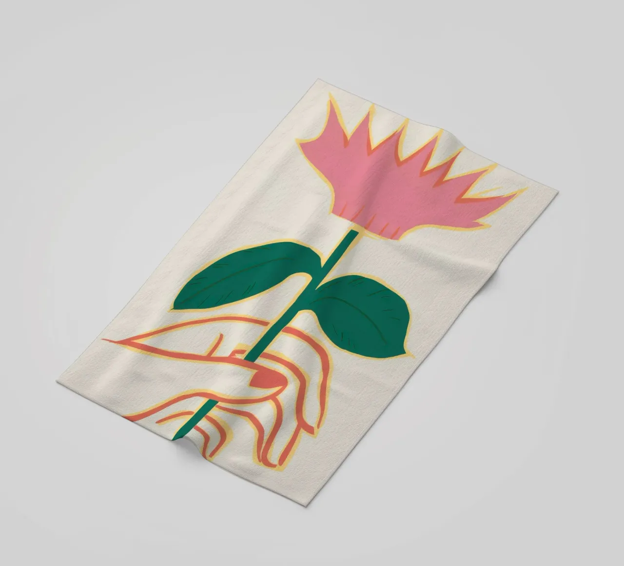 Mano che tiene il fiore telo mare da Gaia Viesta