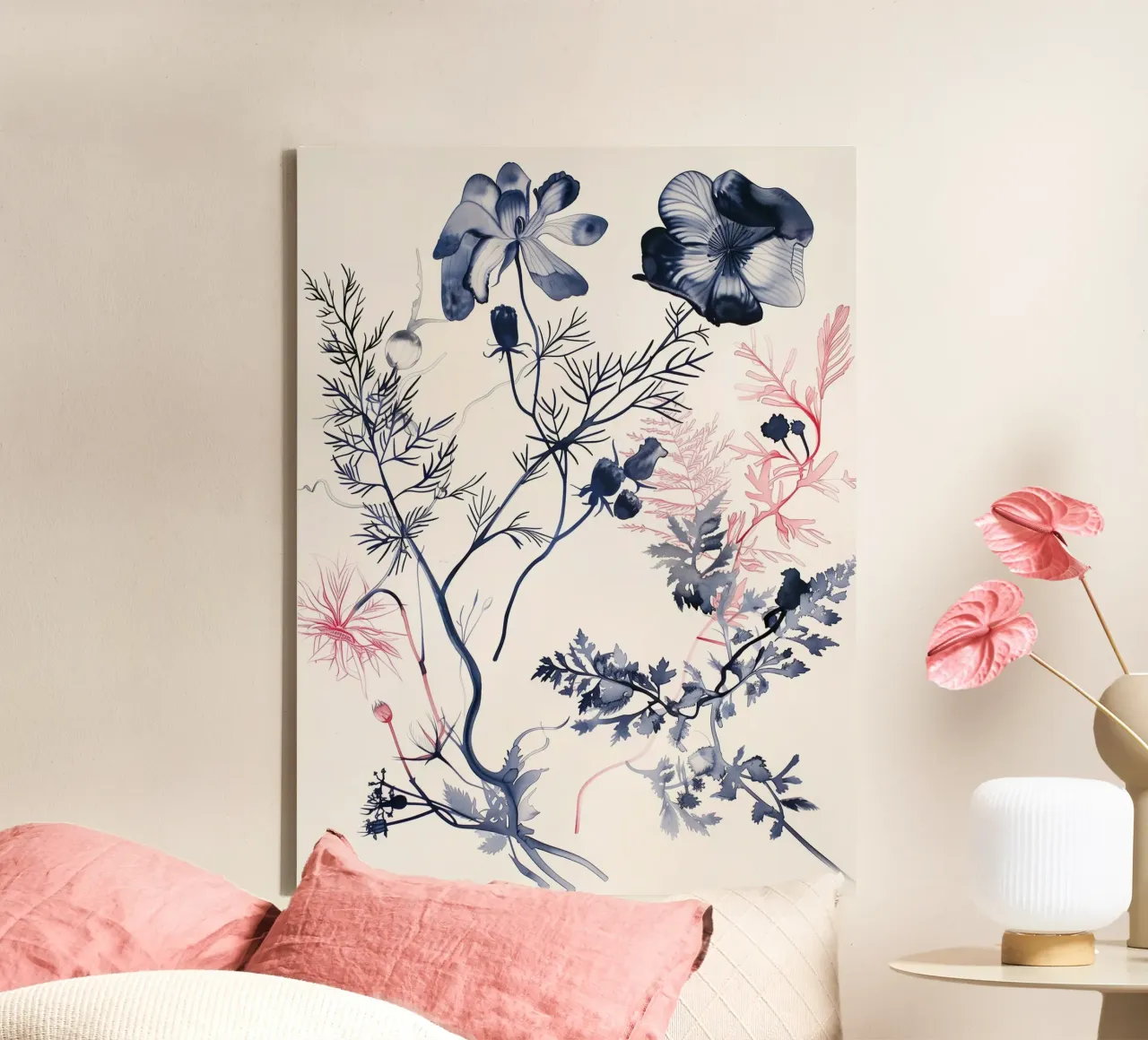Notturno botanico tela con Cornice a cassetta da Sophia Calder Studio