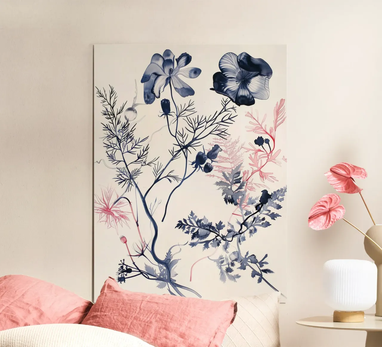 Notturno botanico poster con telaio in plastica da Sophia Calder Studio