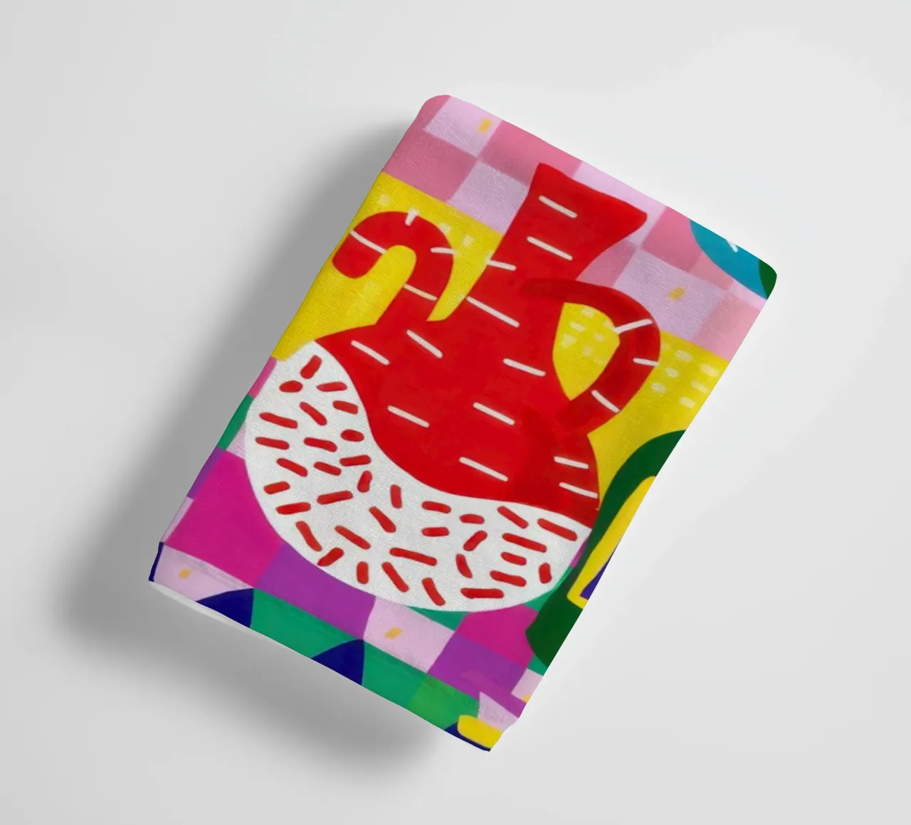 Psychedelic Rainbow Cat towel by Luna Aura