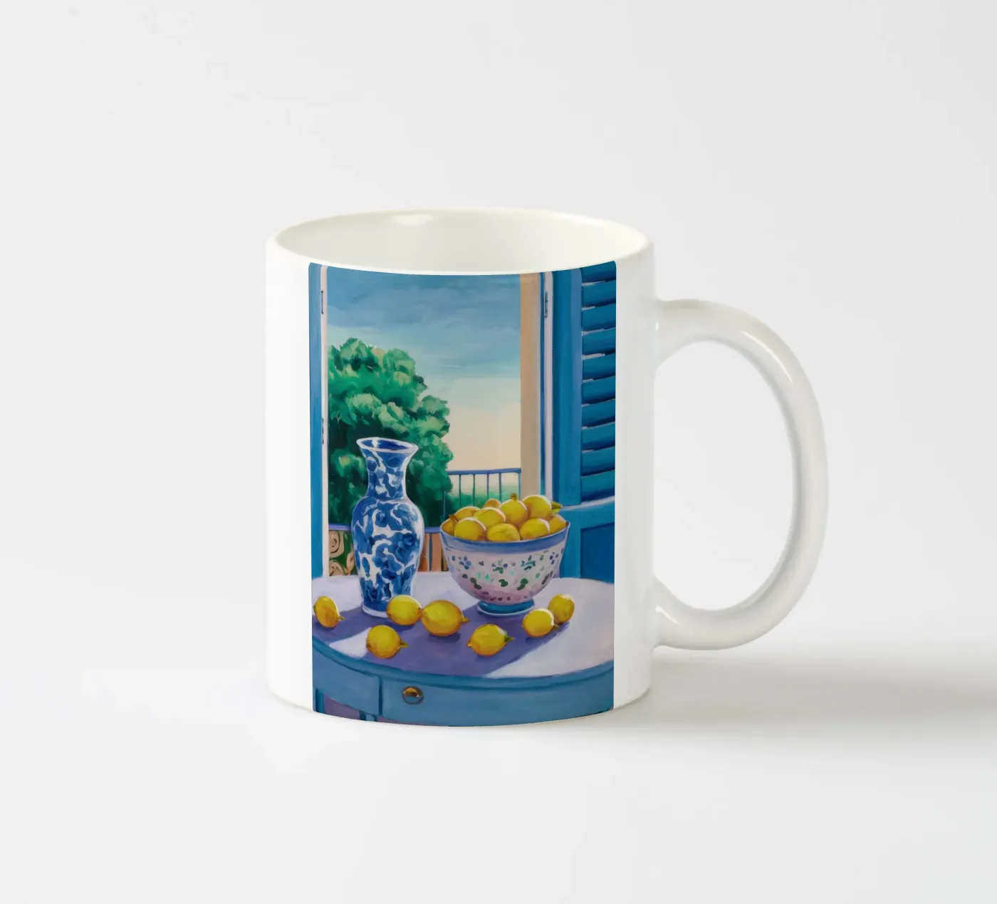 Window with Lemons ceramic mug by Trace Brush