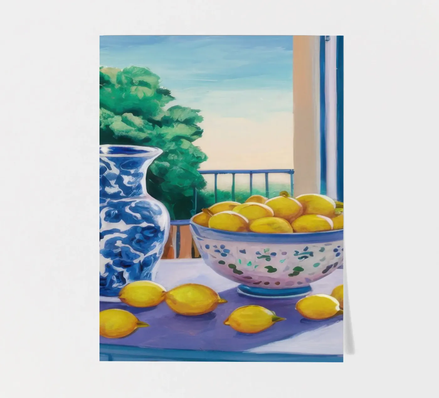 Finestra con i limoni foglio adesivo da Trace Brush