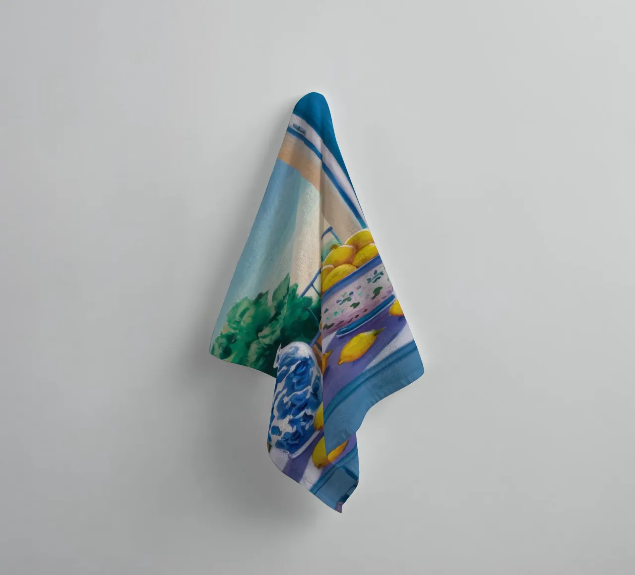 Window with Lemons towel by Trace Brush