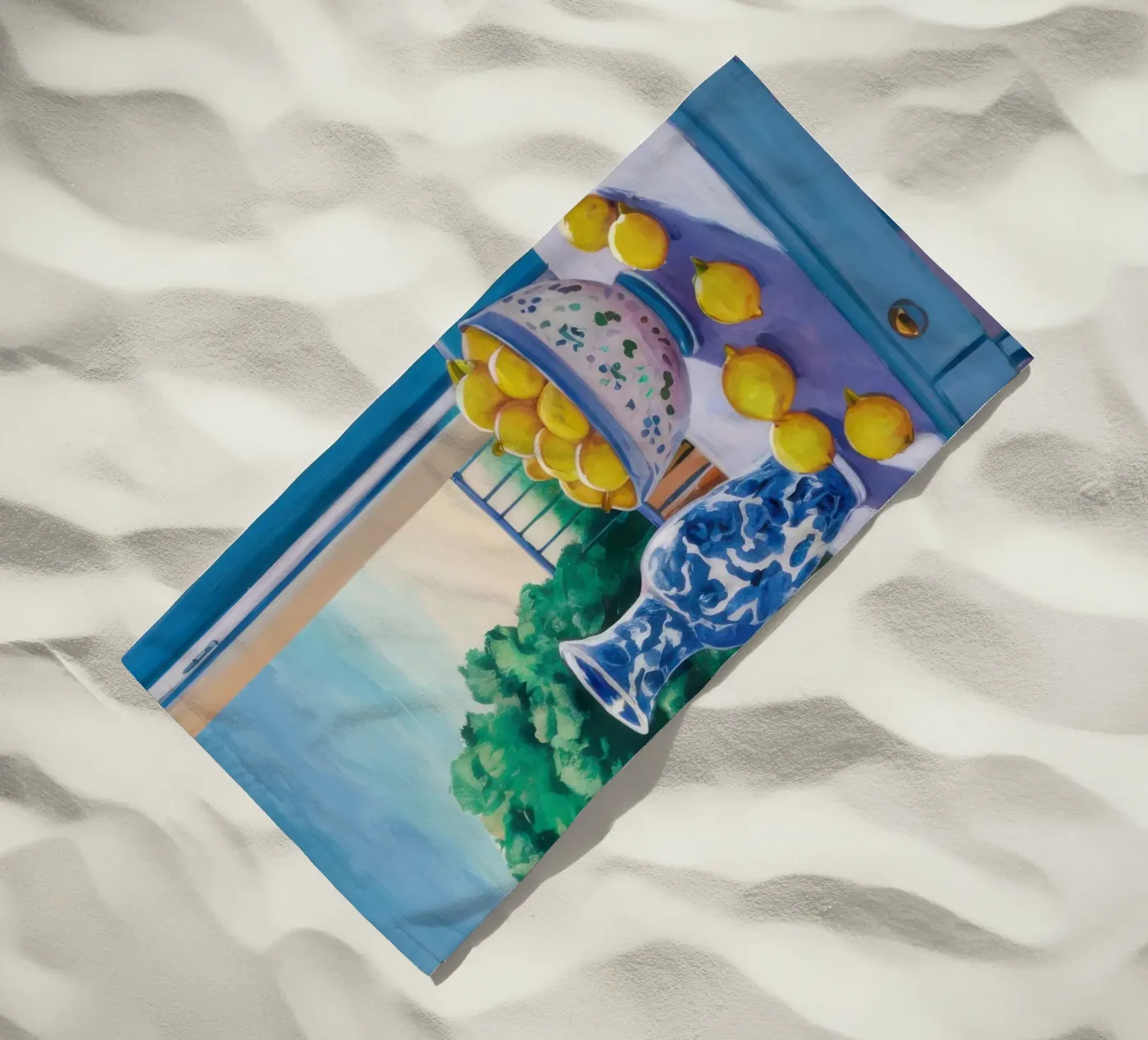 Finestra con i limoni telo mare da Trace Brush