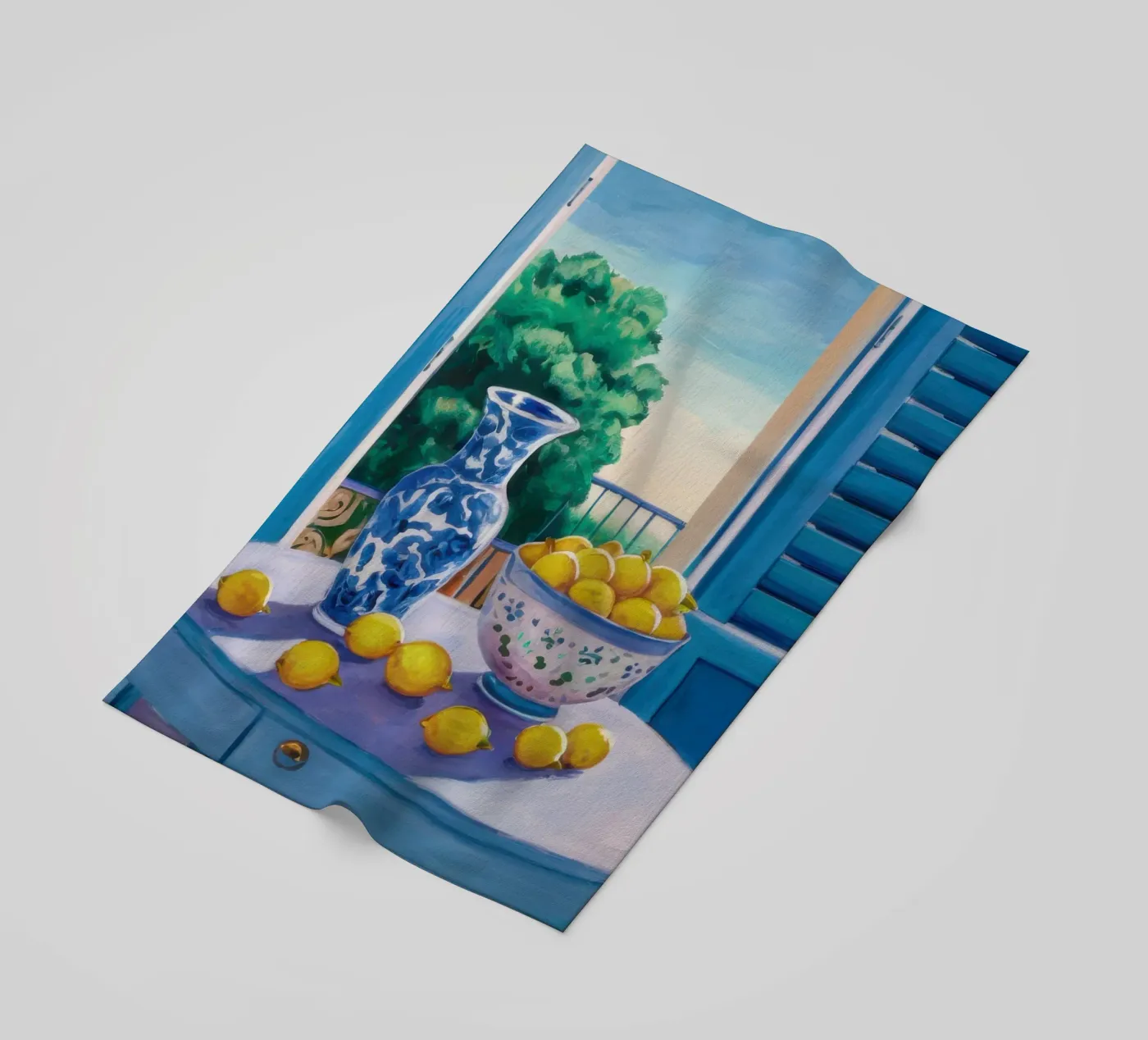 Finestra con i limoni telo mare da Trace Brush