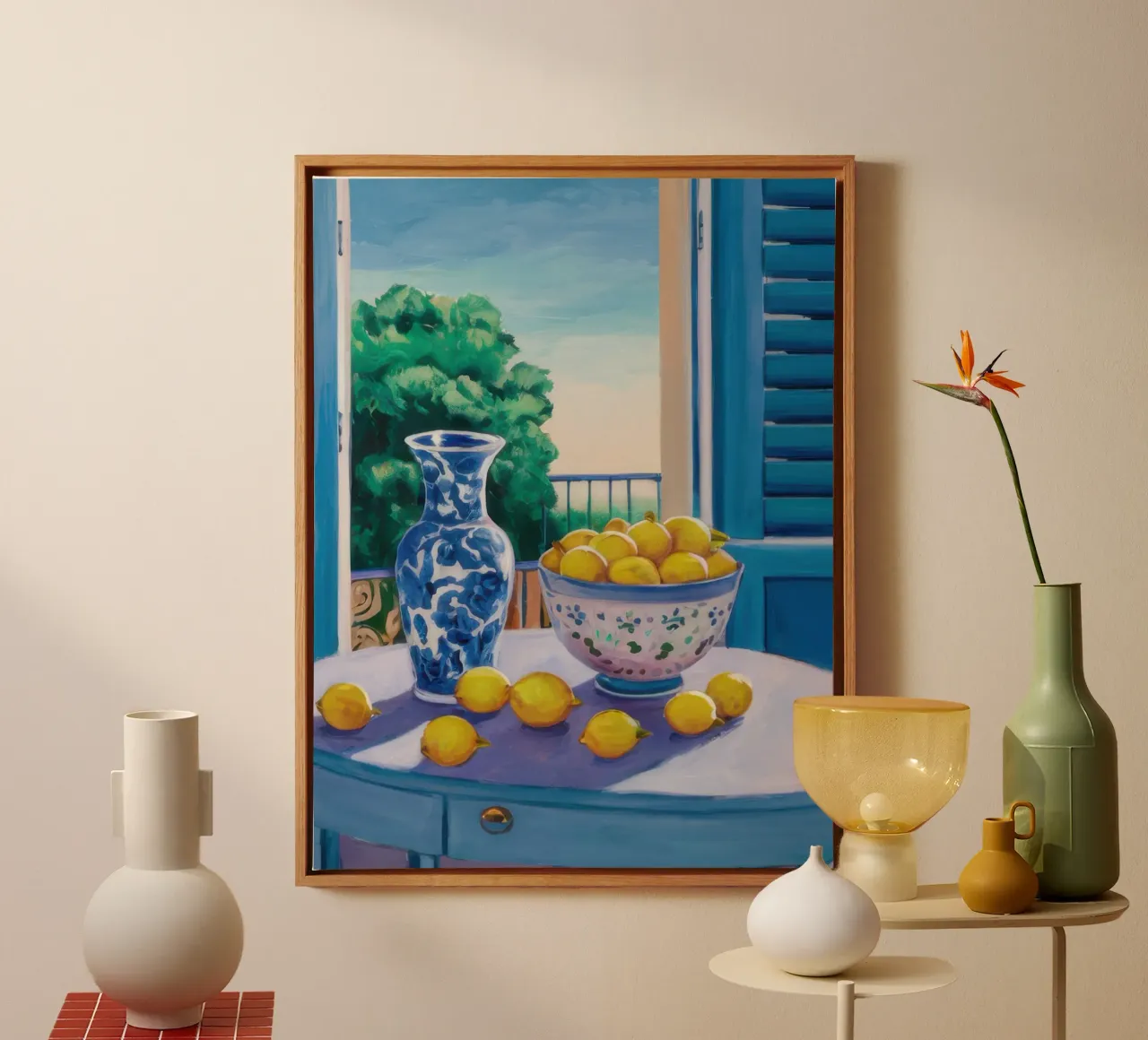 Window with Lemons canvas with Floater frame by Trace Brush