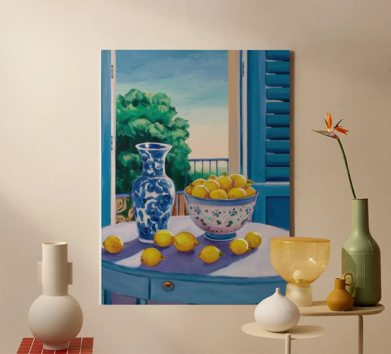 Window with Lemons canvas with Floater frame by Trace Brush