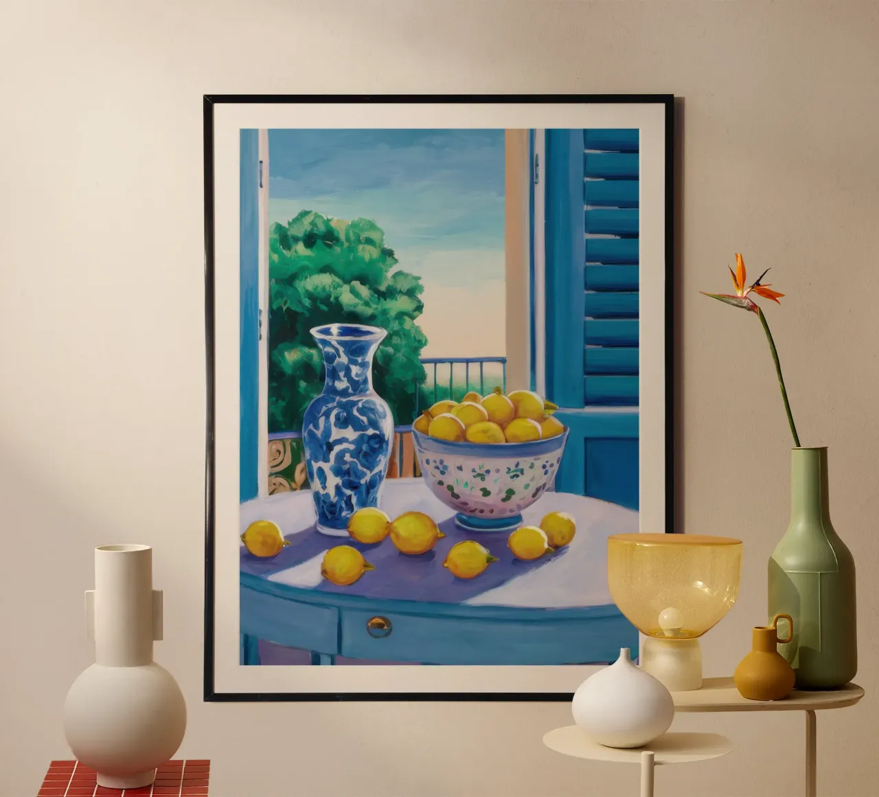 Window with Lemons poster by Trace Brush