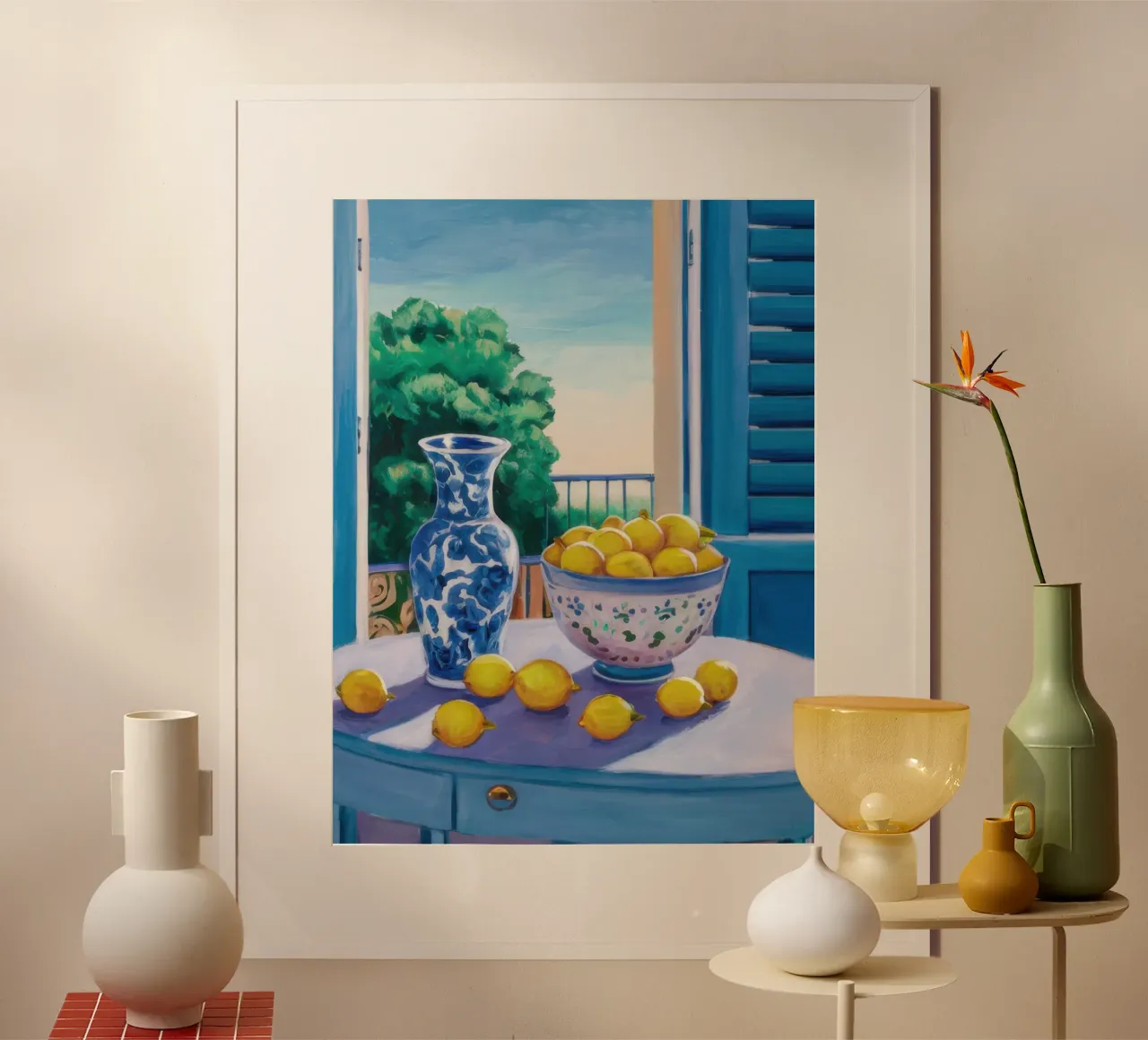 Window with Lemons poster by Trace Brush