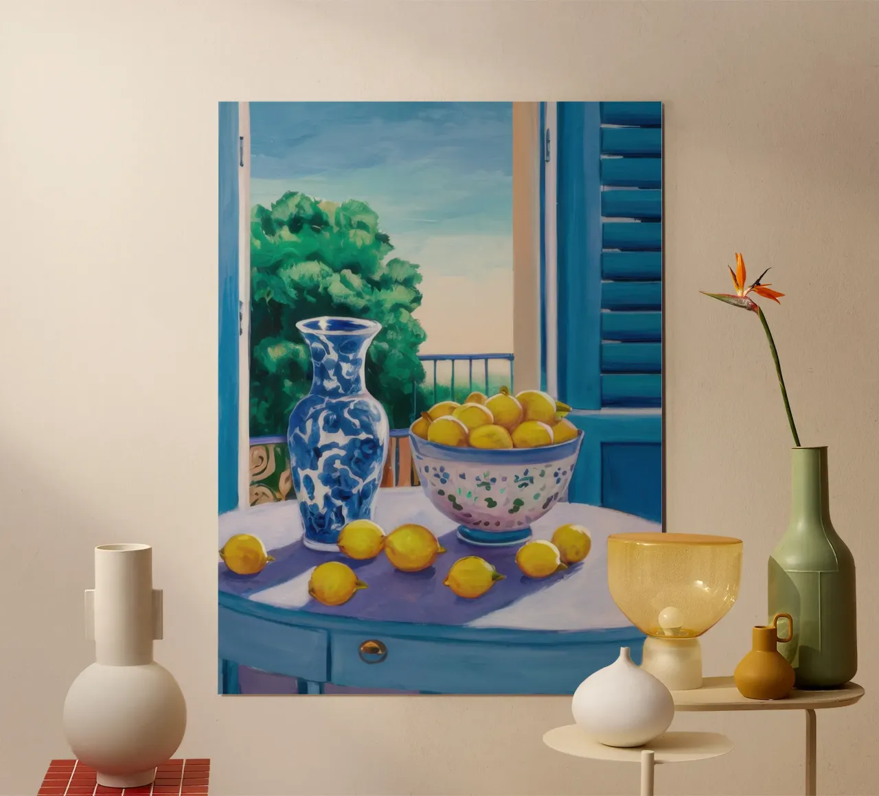 Window with Lemons poster by Trace Brush