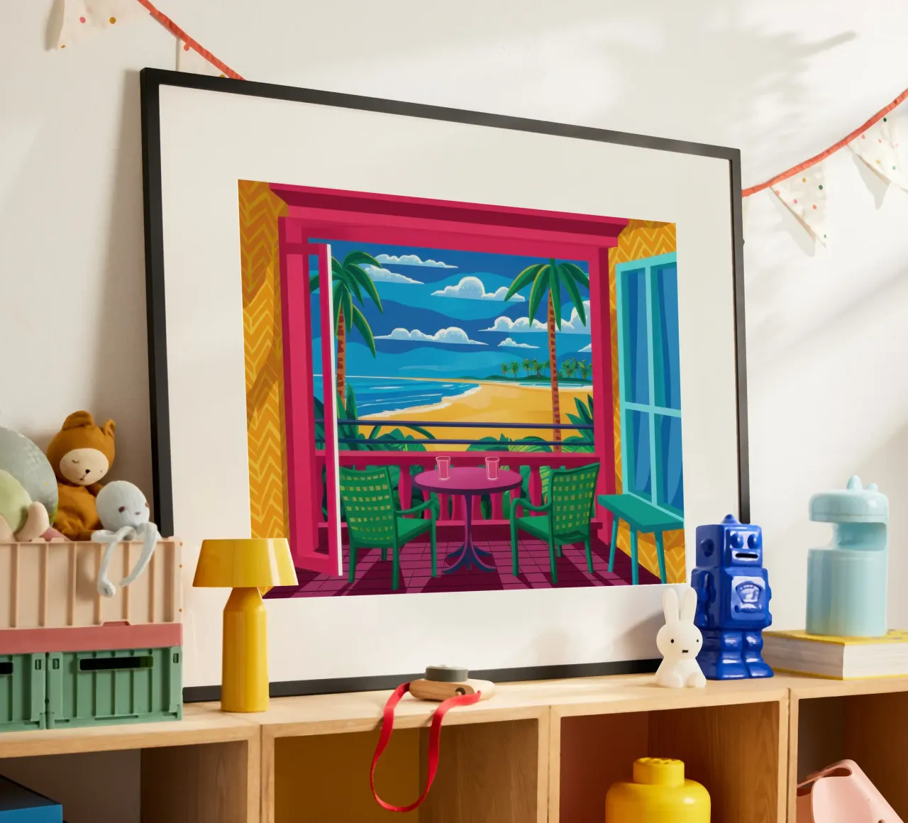 Balcone Vista Spiaggia poster da Irish Strokes